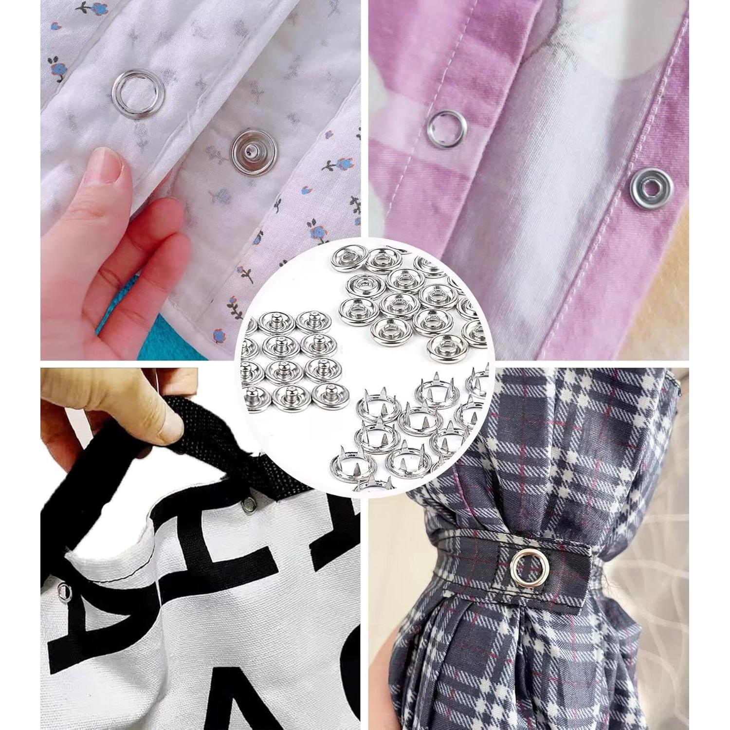 Kit de Botones a Presión KAXIMON 200 Conjuntos 9.5mm Acero Inoxidable