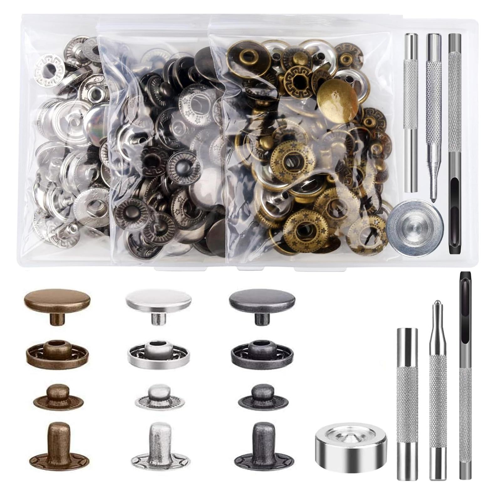 Kit de 45 Conectores de Presión XRIHSNAVI 15mm Acero Inoxidable