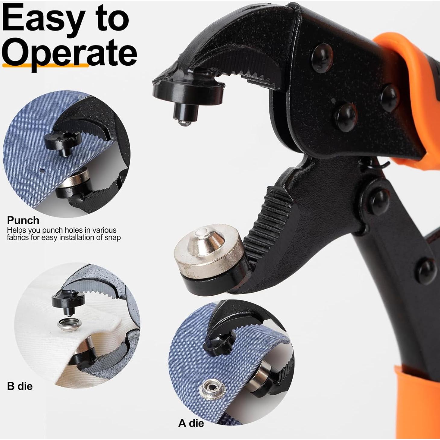 Kit de Botones a Presión AnnYun con Alicate y 40 Juegos 15mm