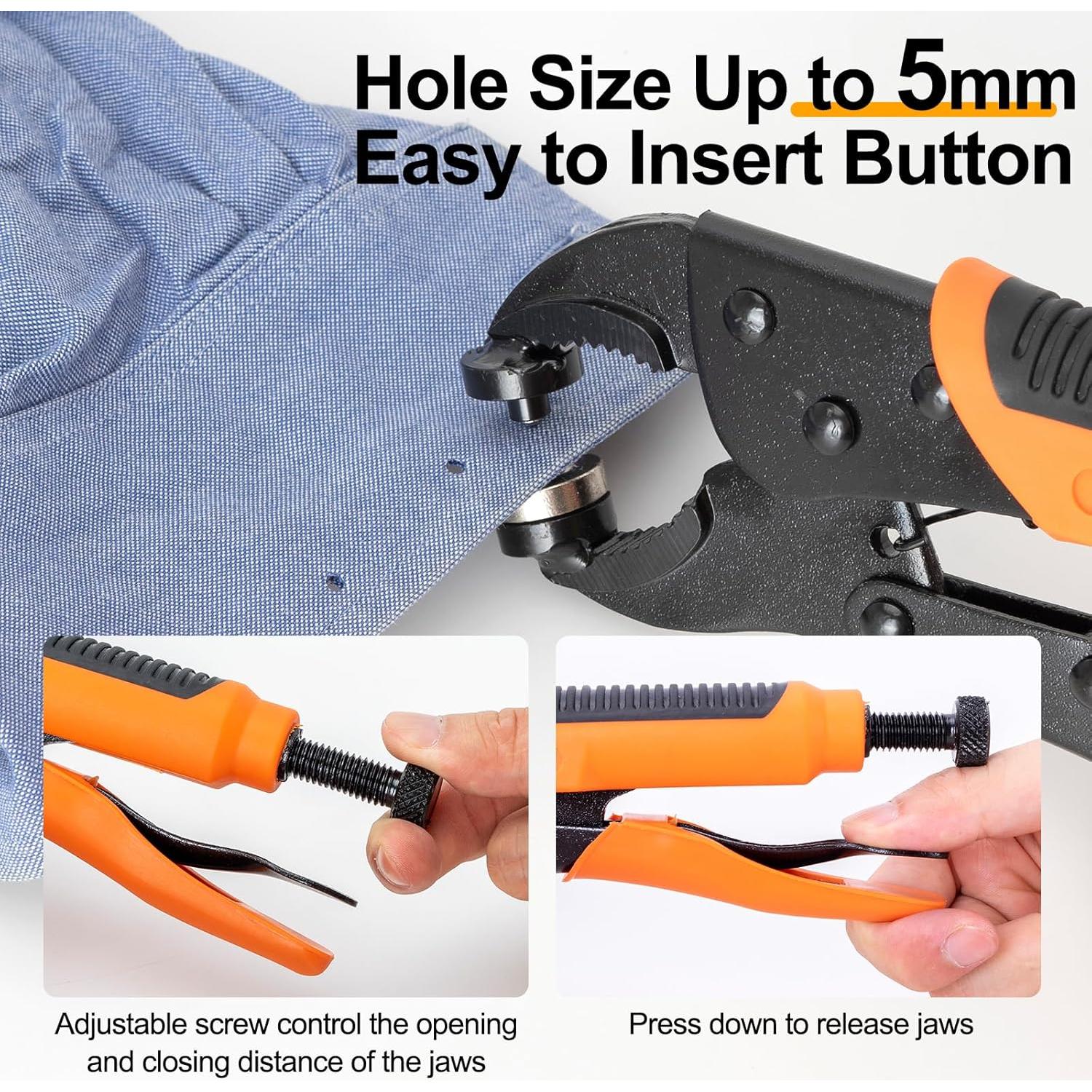 Kit de Botones a Presión AnnYun con Alicate y 40 Juegos 15mm