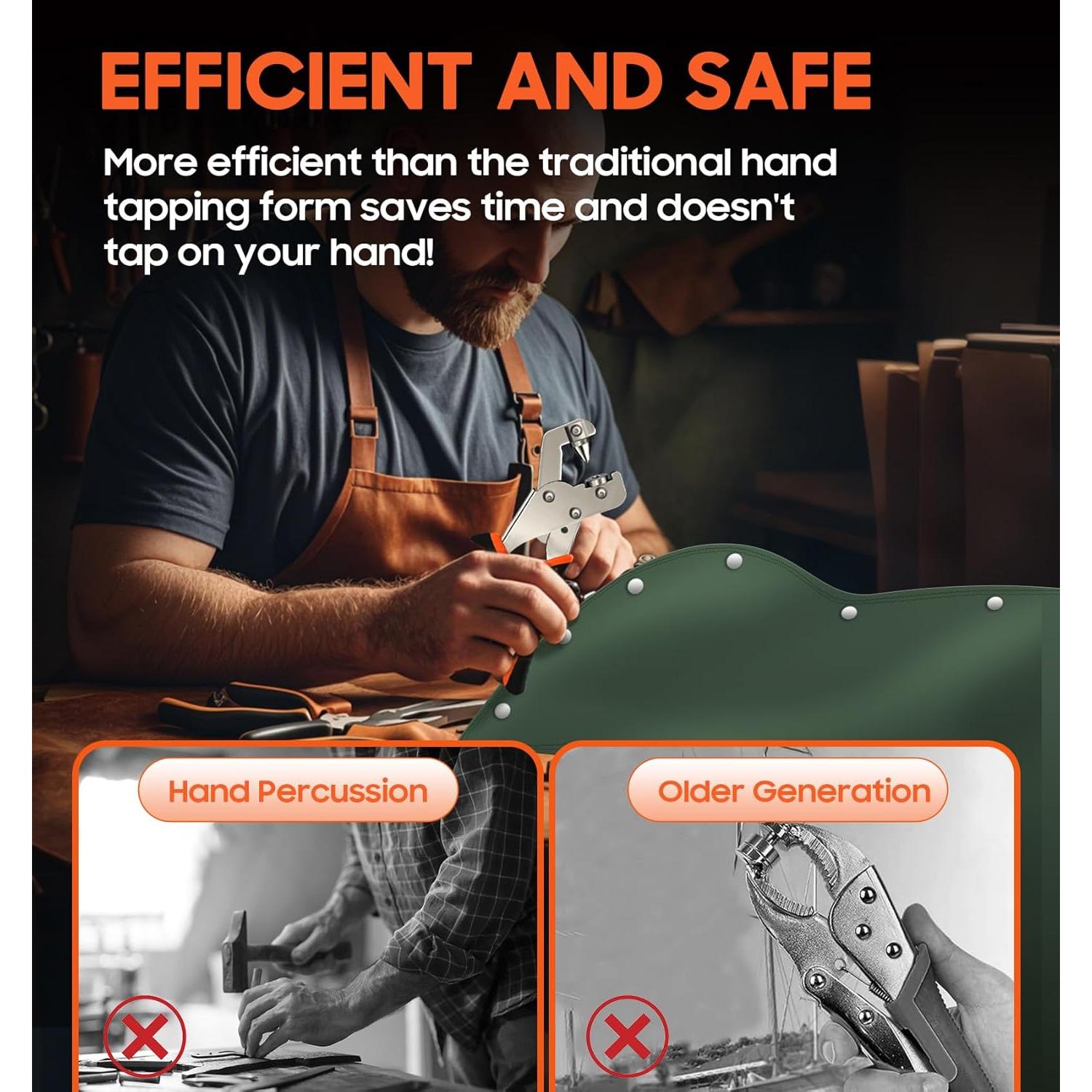 Kit de Sujetadores a Presión Toolhoper 300 Pcs 15mm Naranja