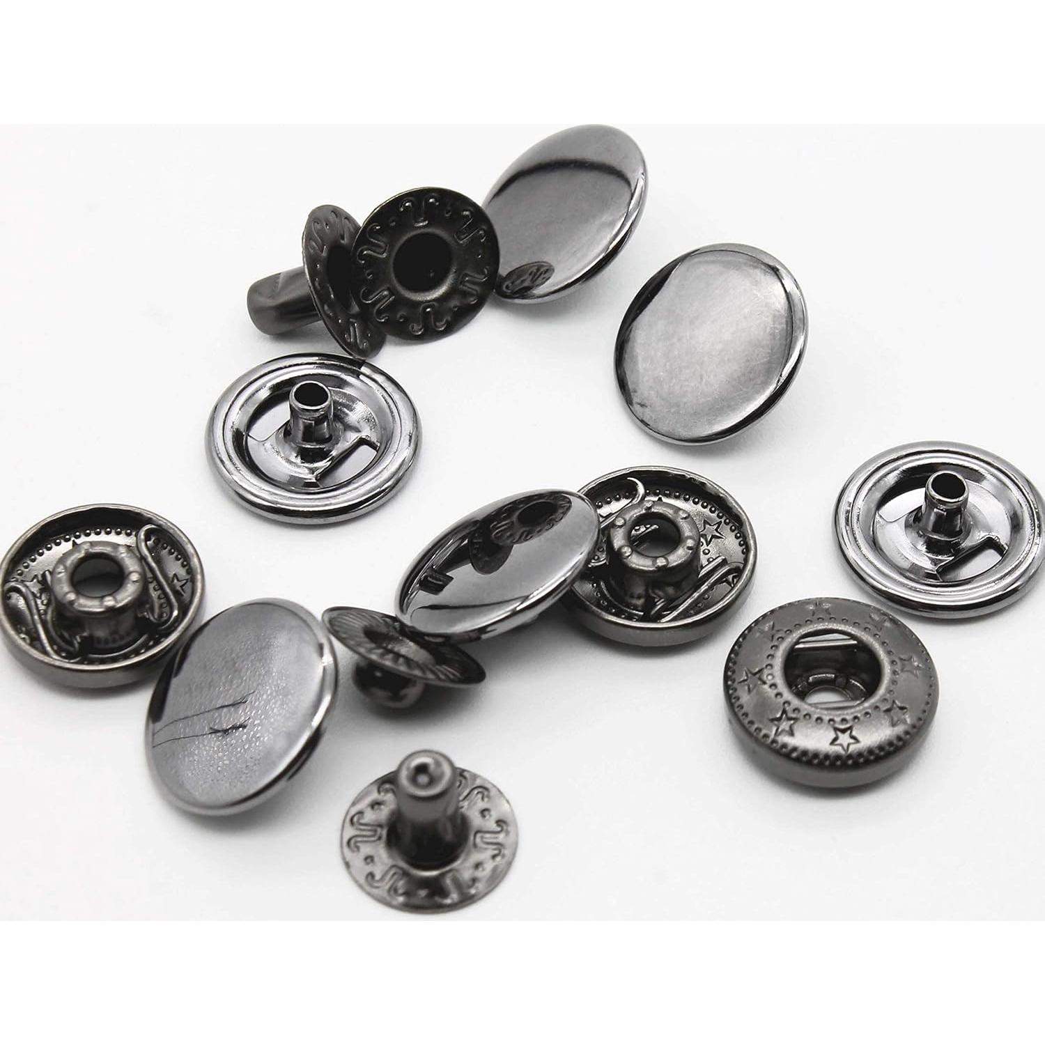 Kit de Botones a Presión Raydodo 15mm con Herramientas - Negro