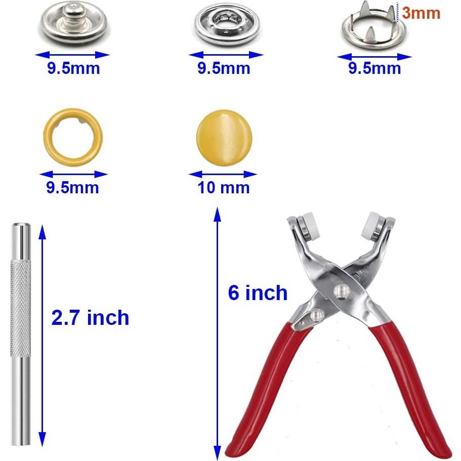 Kit de Botones a Presión EuTengHao 804 Piezas 10 Colores