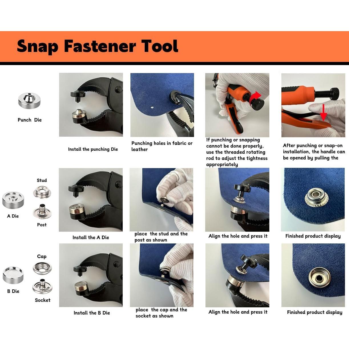 Kit de Herramientas de Botón a Presión OneDove 40 Piezas 15mm