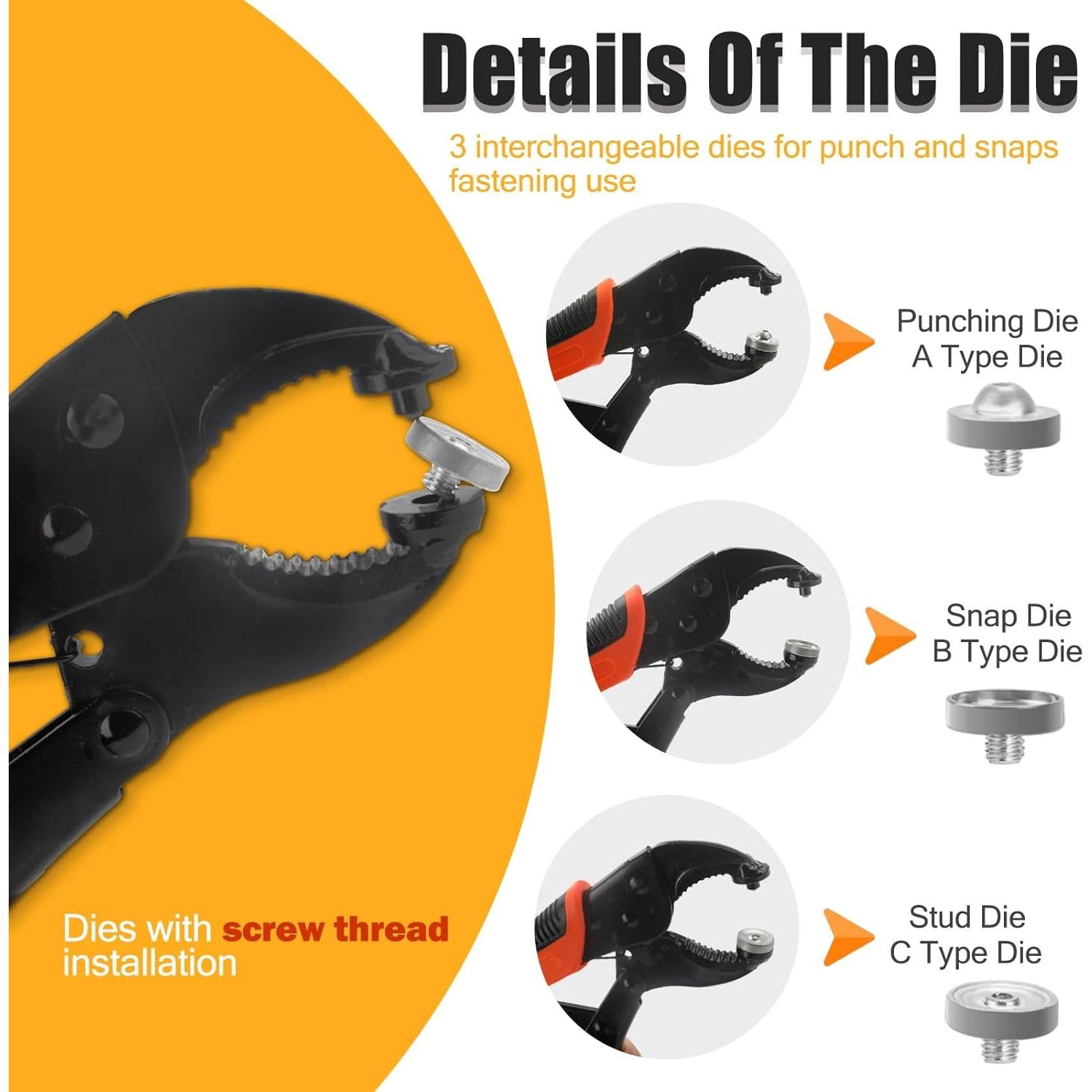 Kit de Herramientas para Botones a Presión NVAAV 60 Piezas
