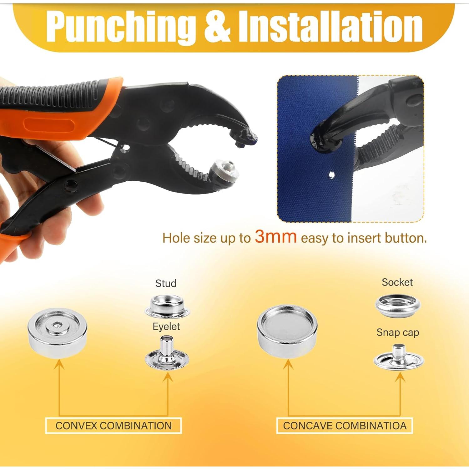 Kit de Herramientas para Botones a Presión NVAAV 60 Piezas