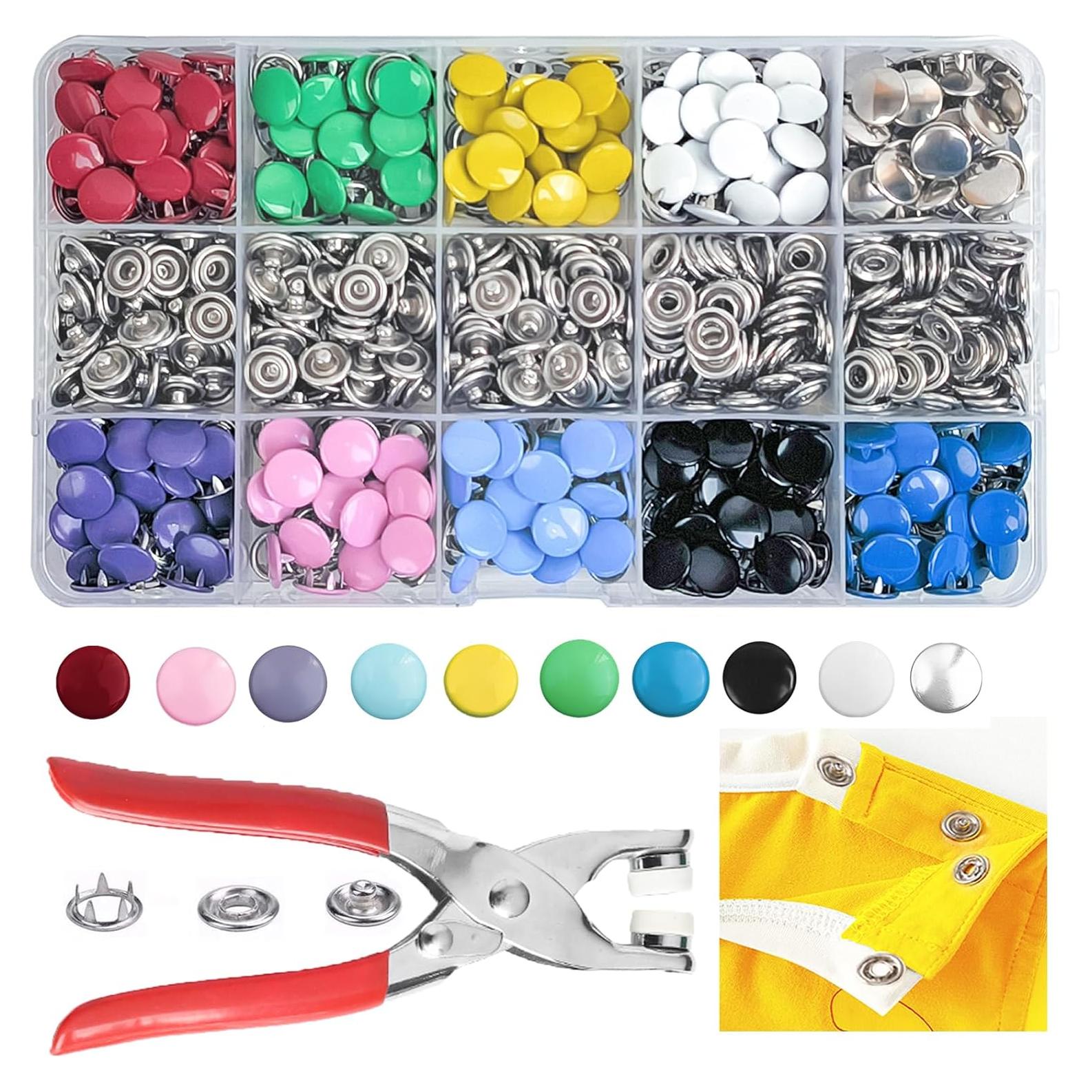 Kit de Botones a Presión GTAAOY 800 Piezas 10 Colores 9.5mm