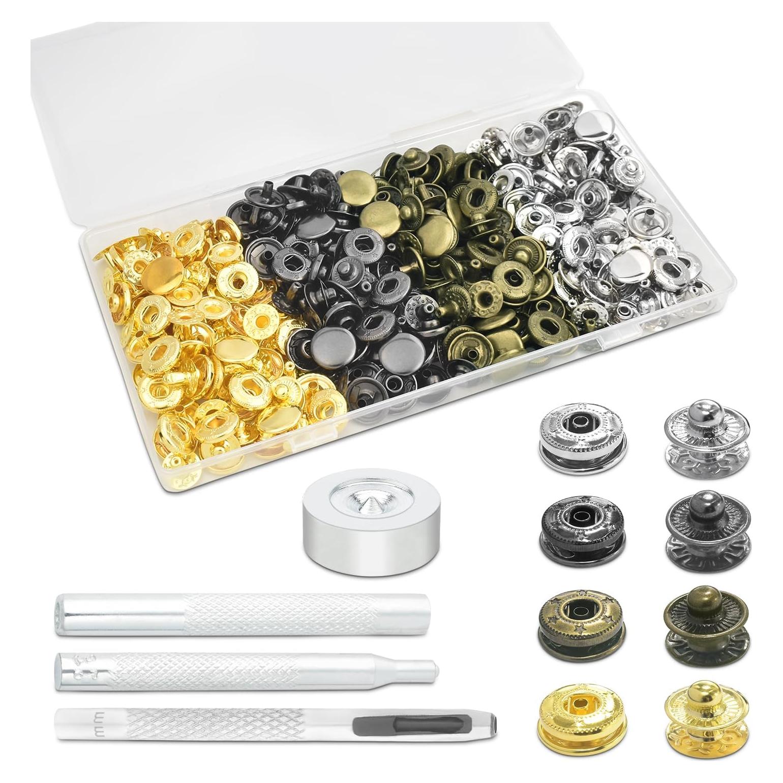 Kit de Botones a Presión CooBigo 50 Piezas 12mm Mezclado