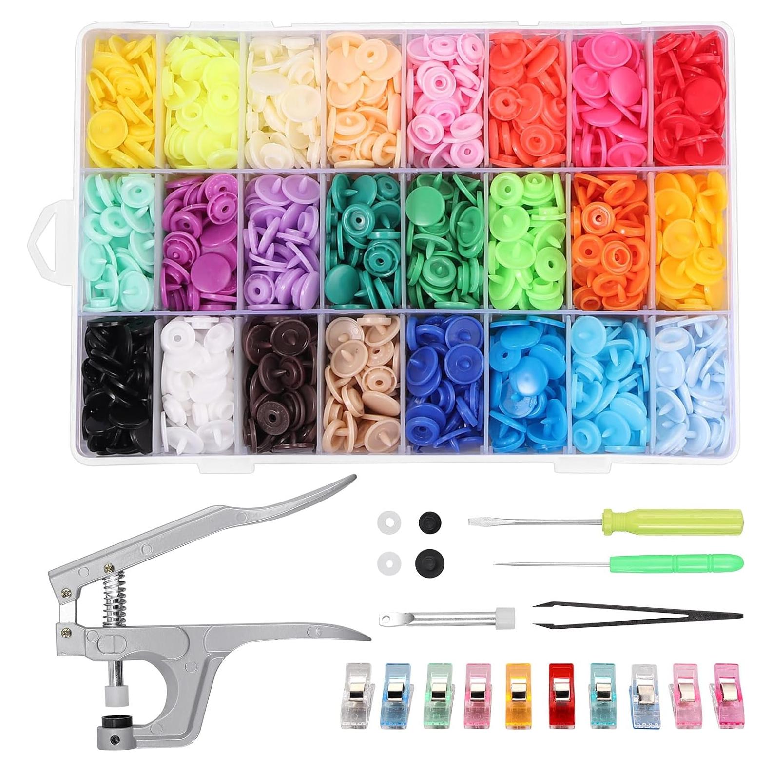 Kit de Botones a Presión Kamtop 408 Piezas 24 Colores