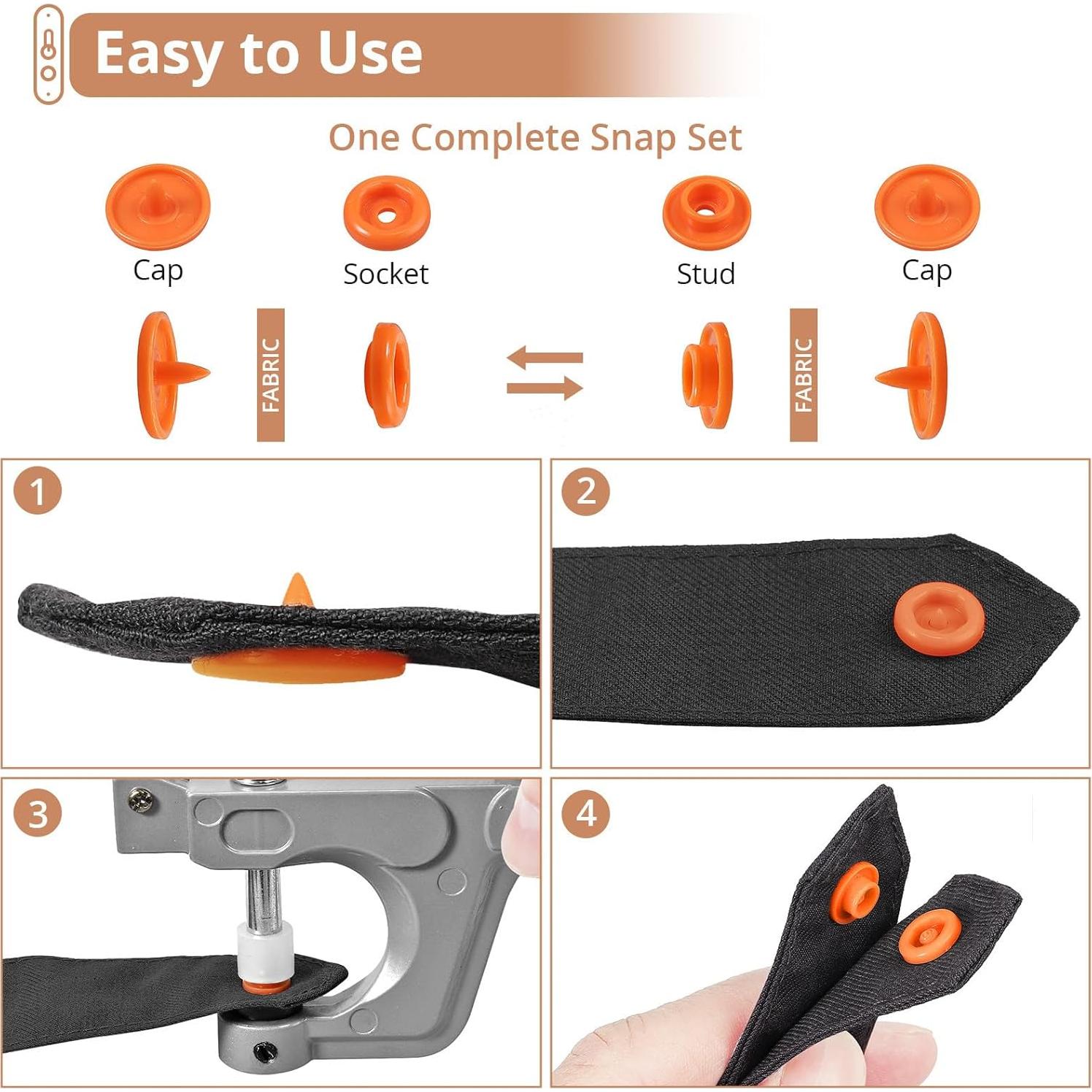 Kit de Botones a Presión Kamtop 408 Piezas 24 Colores