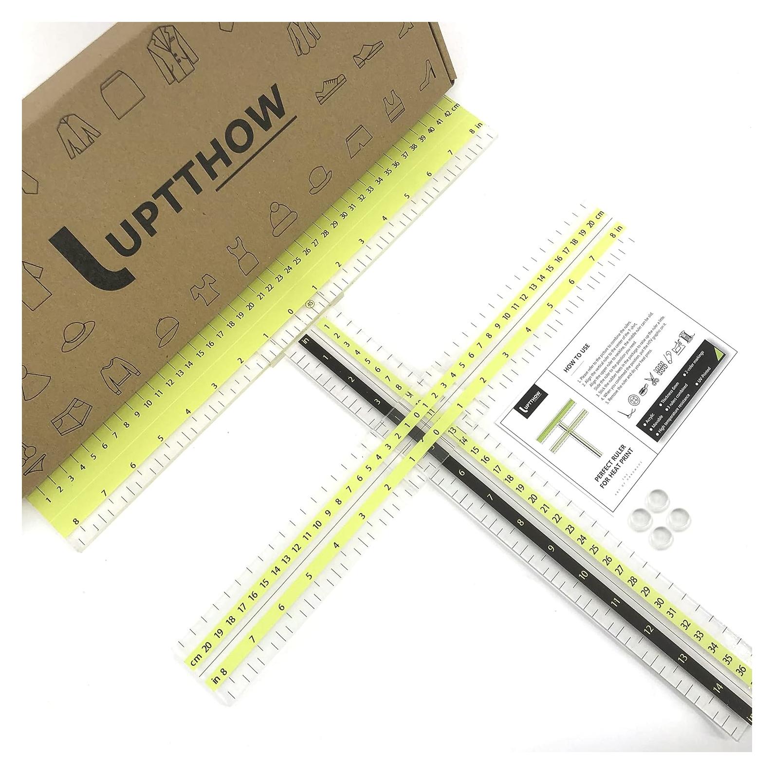 Regla de Alineación para Camisetas UPTTHOW 3 Pcs Acrílica 43x38 cm