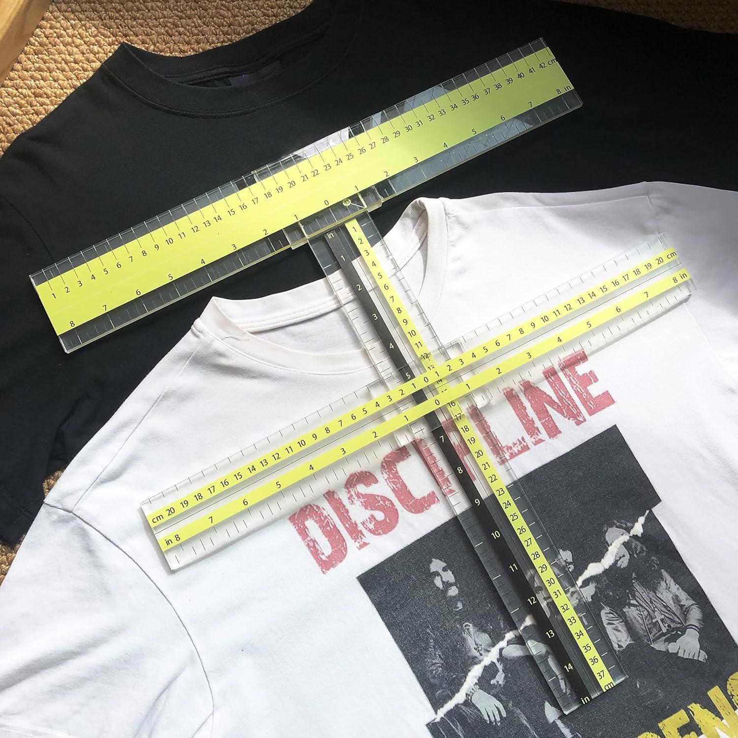 Regla de Alineación para Camisetas UPTTHOW 3 Pcs Acrílica 43x38 cm