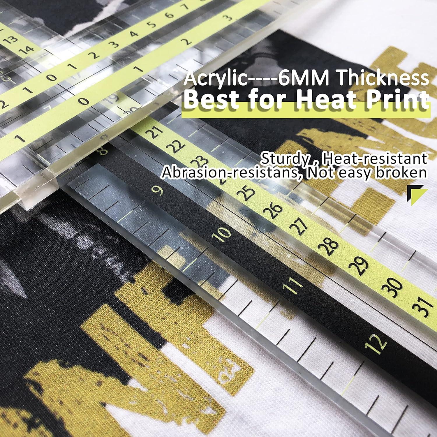 Regla de Alineación para Camisetas UPTTHOW 3 Pcs Acrílica 43x38 cm