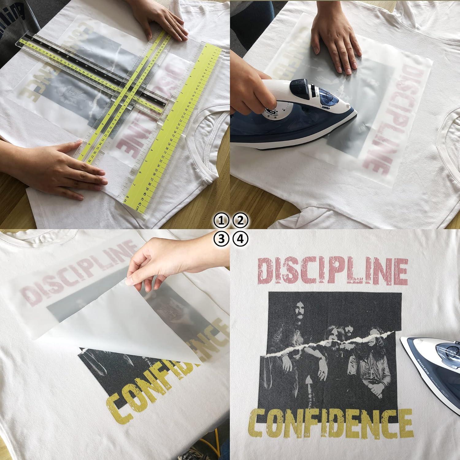 Regla de Alineación para Camisetas UPTTHOW 3 Pcs Acrílica 43x38 cm