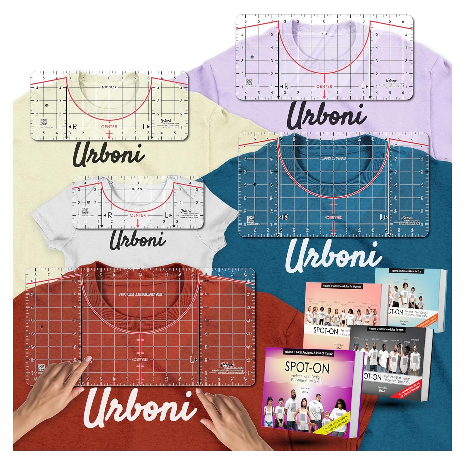 Guía de Regla para Camisetas Urboni - Alineación Perfecta 44.5cm