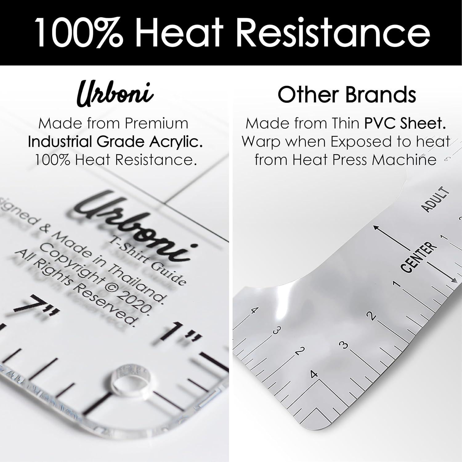 Guía de Regla para Camisetas Urboni - Alineación Perfecta 44.5cm