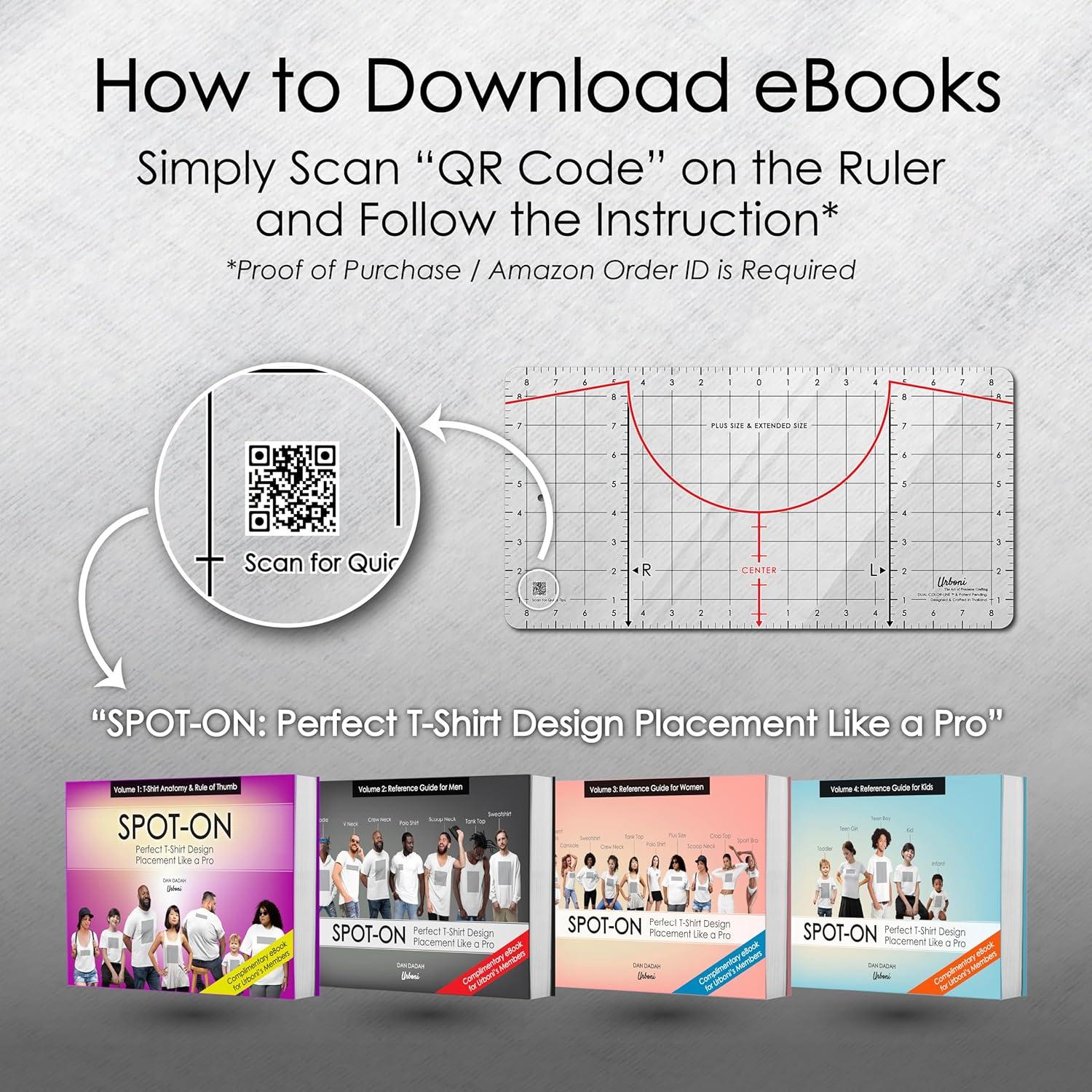 Guía de Regla para Camisetas Urboni - Alineación Perfecta 44.5cm