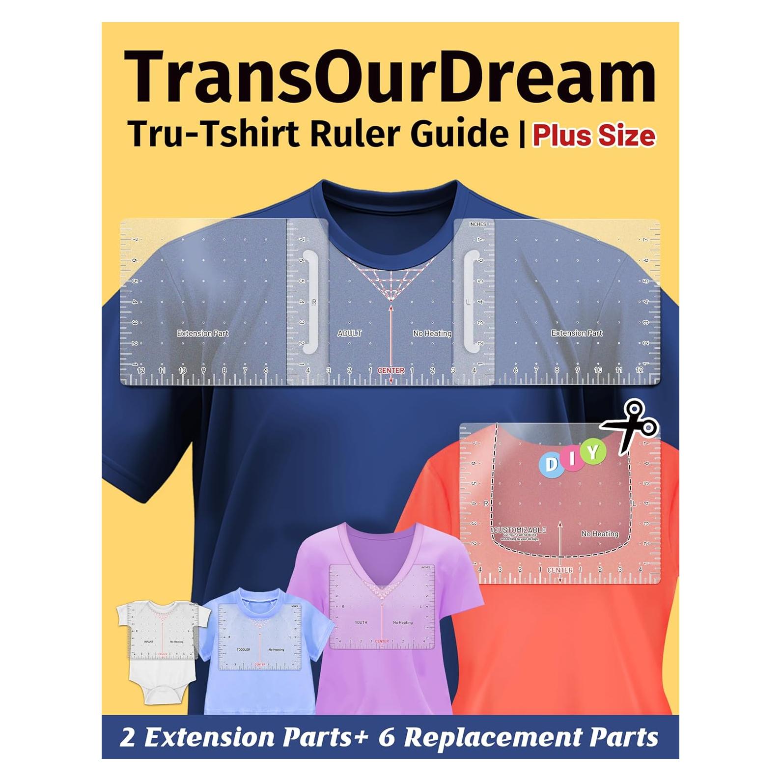 Kit de Reglas para Camisetas TransOurDream 8 Piezas 25.4x20.3 cm