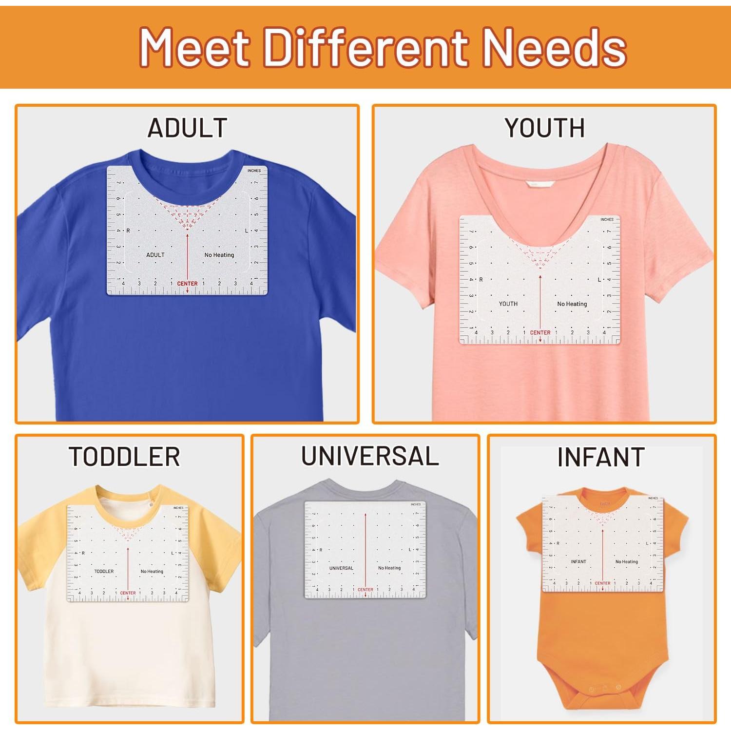 Kit de Reglas para Camisetas TransOurDream 8 Piezas 25.4x20.3 cm