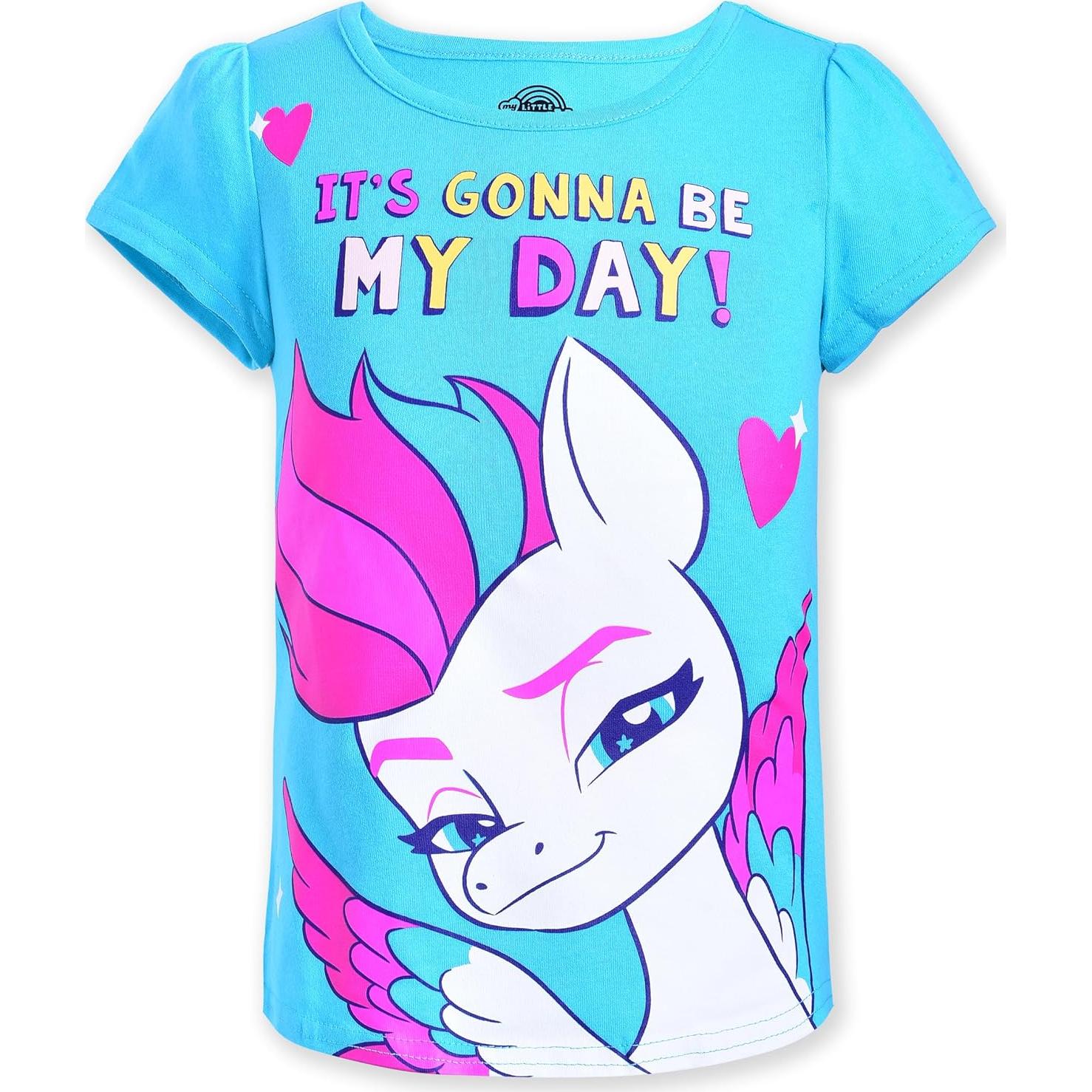 My Little Pony Girls 4 Pack Unicorn Short Sleeve T-Shirt for Big Kids