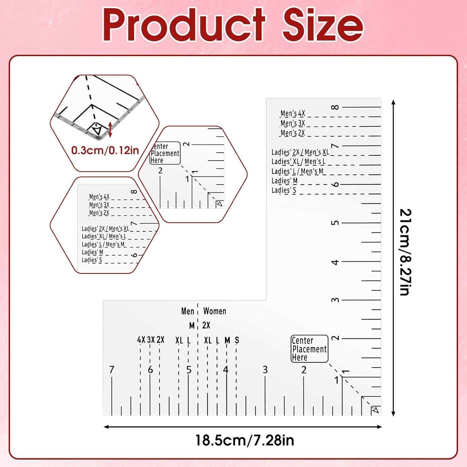 Regla de Medición para Camisetas AHQiZFX - Alineación Precisa