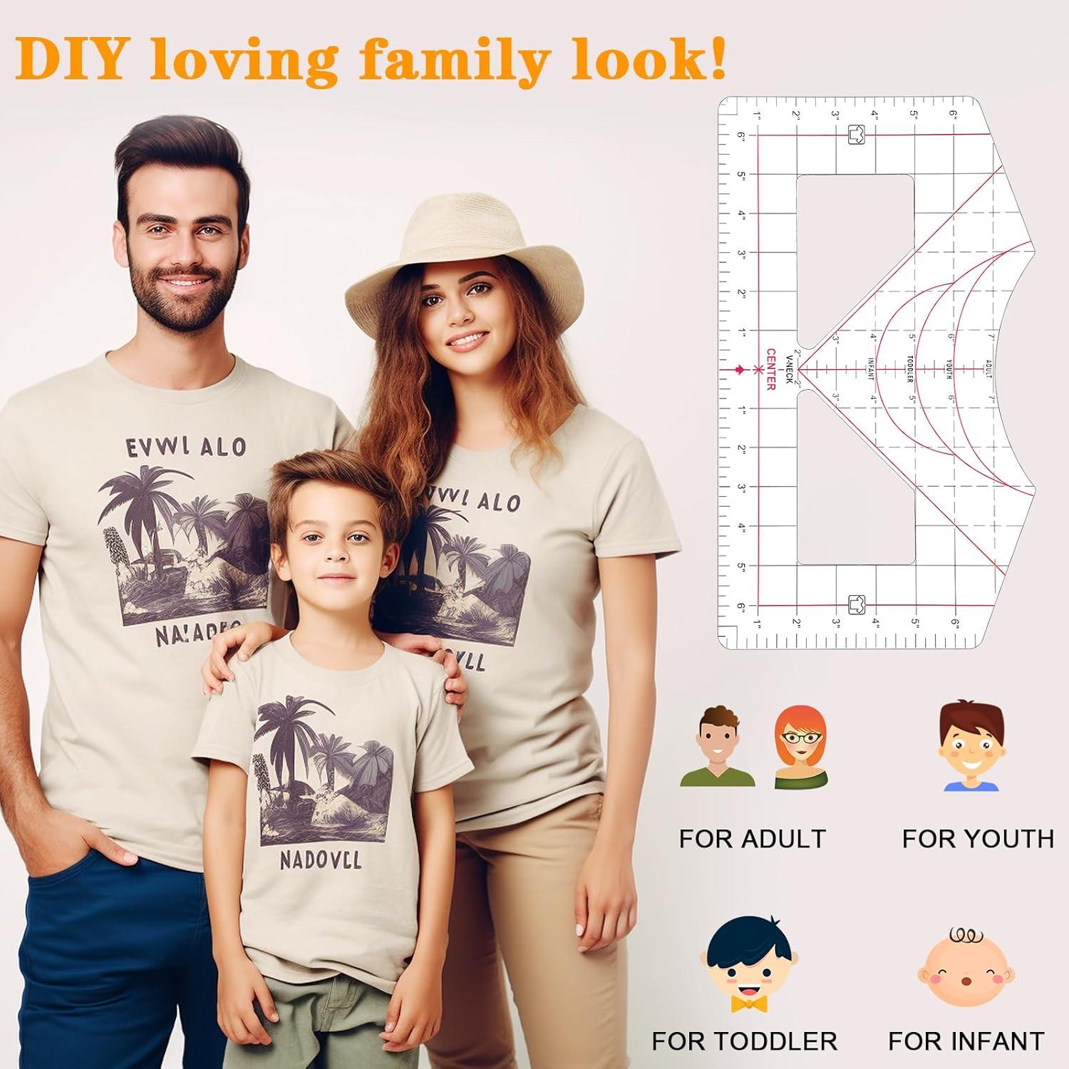 Guía de Regla para Camisetas 2Pcs Gjinxi - Medición Precisa