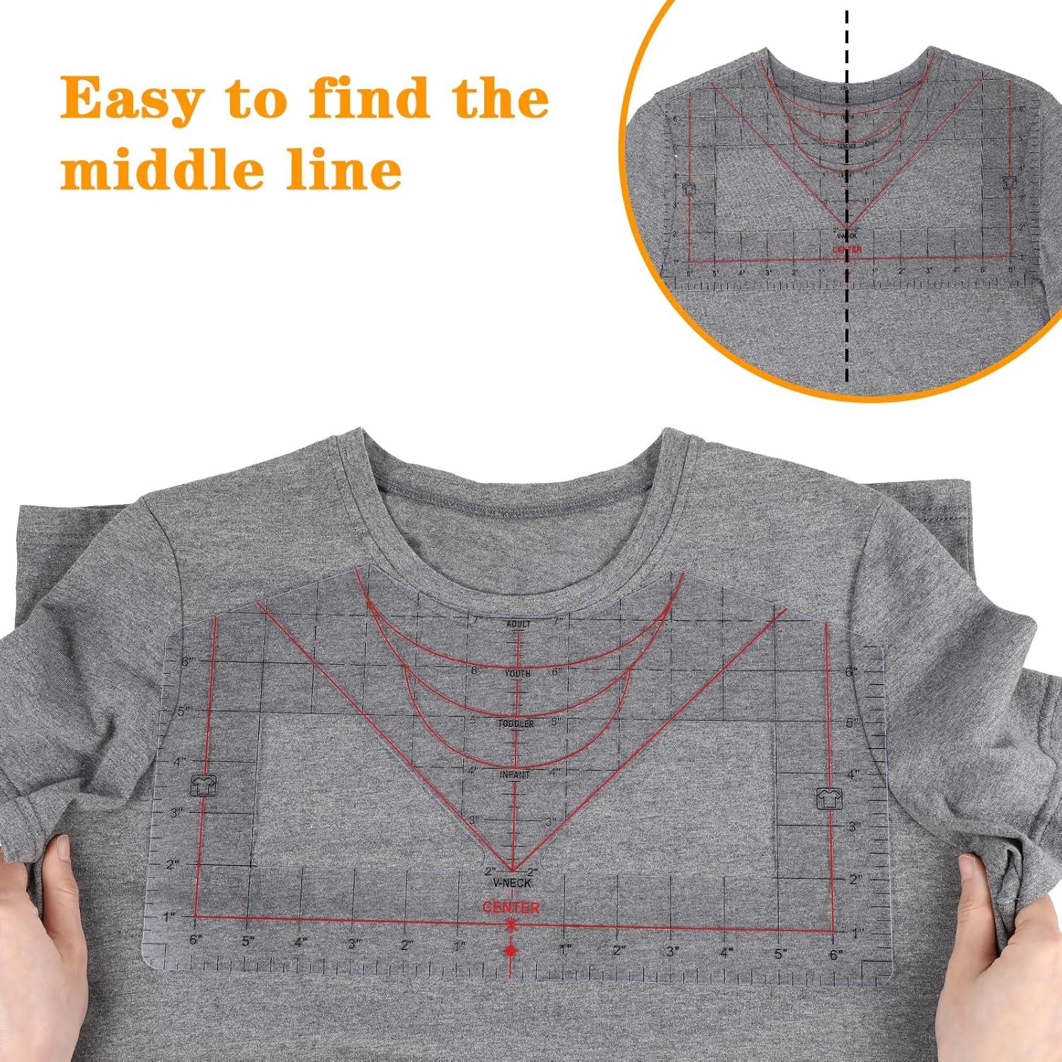 Guía de Regla para Camisetas 2Pcs Gjinxi - Medición Precisa