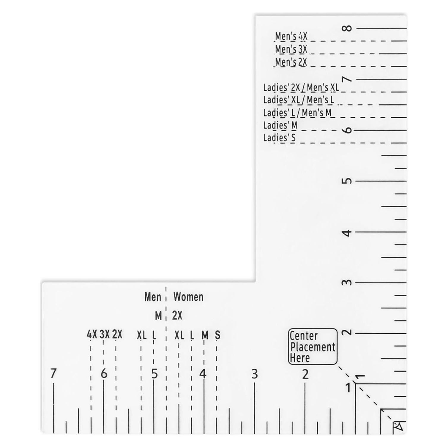 Regla de Alineación para Camisetas Ranjaner - Acrílico Transparente