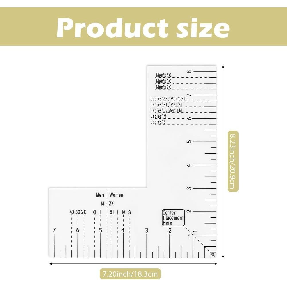 Regla de Alineación para Camisetas Ranjaner - Acrílico Transparente
