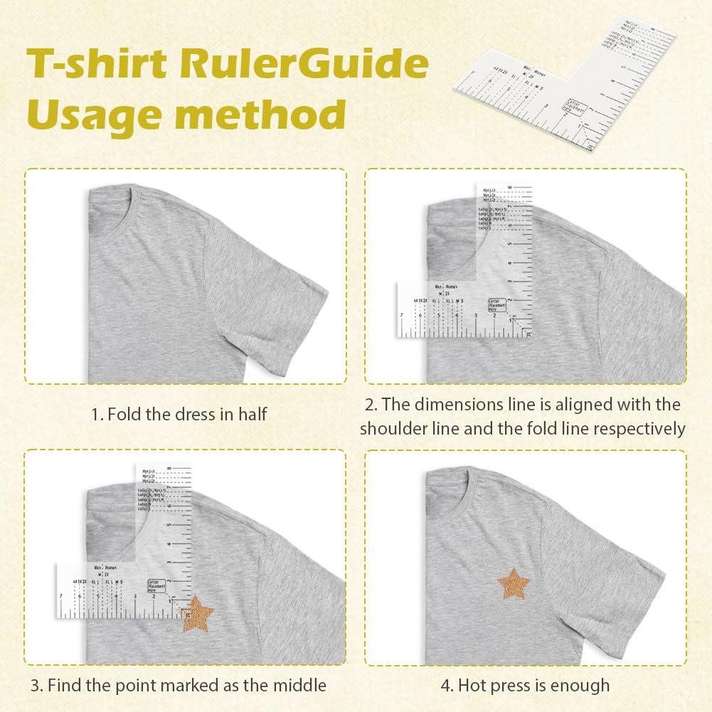 Regla de Alineación para Camisetas Ranjaner - Acrílico Transparente