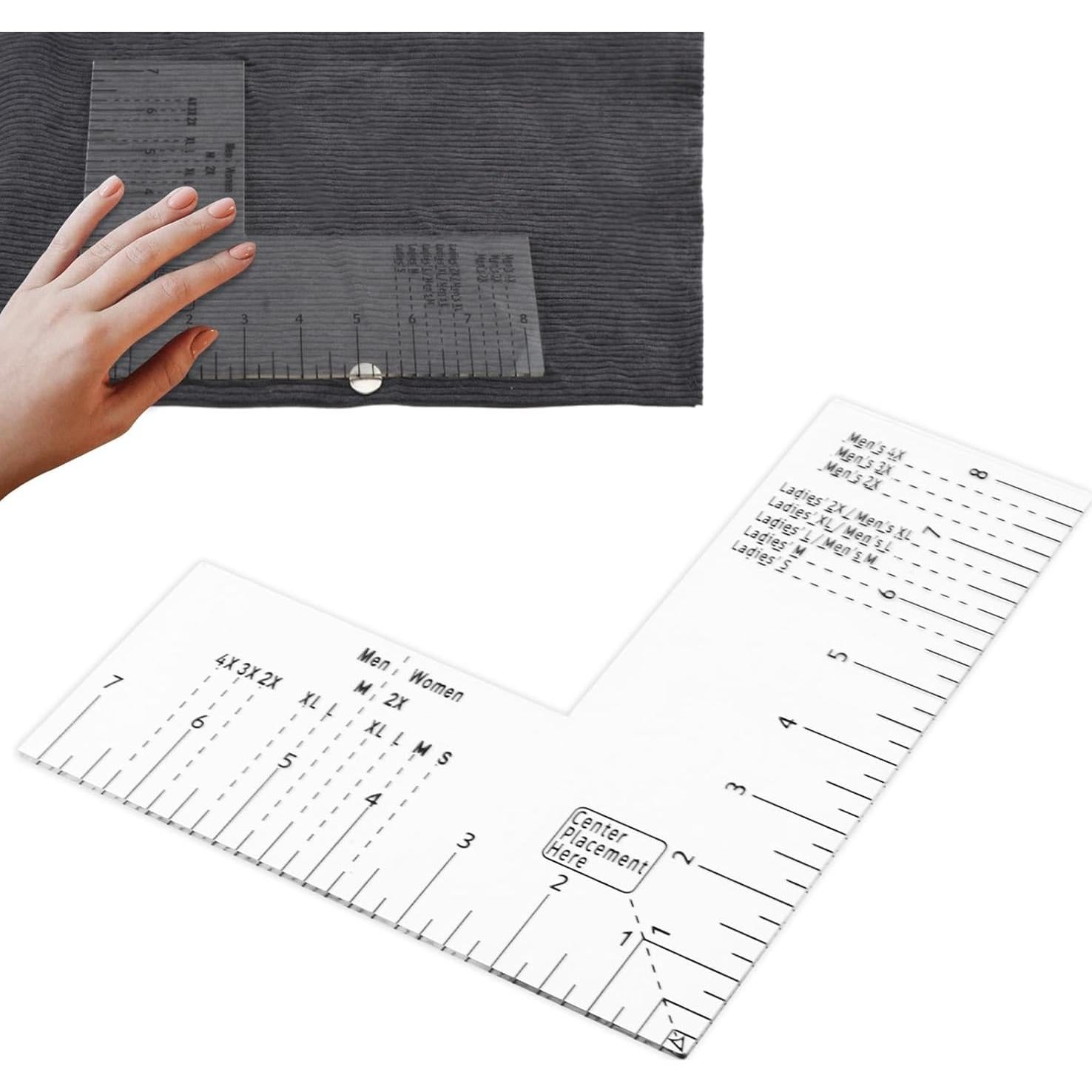 Regla de Alineación para Camisetas Ranjaner - Acrílico Transparente