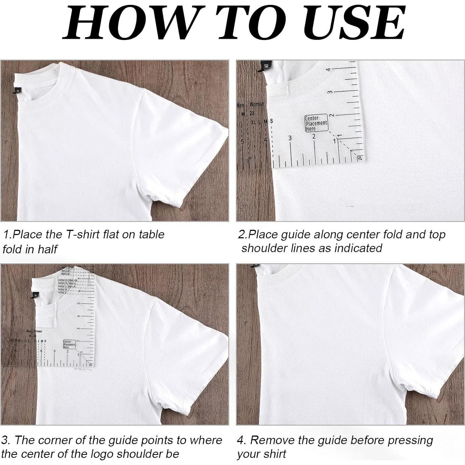 Regla de Alineación para Camisetas Copkim - 3 Pcs Acrílico 21x18.4 cm