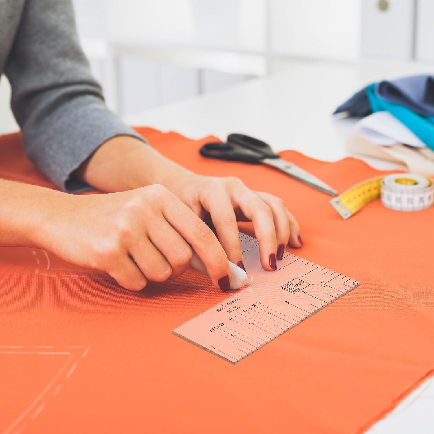 Regla de Alineación para Camisetas Copkim - 3 Pcs Acrílico 21x18.4 cm