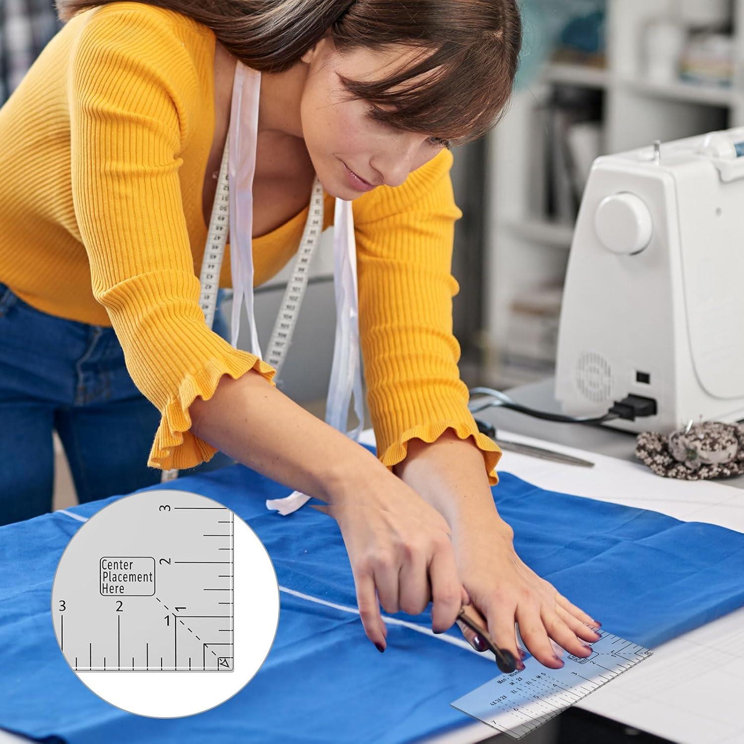 Regla de Alineación para Camisetas Copkim - 3 Pcs Acrílico 21x18.4 cm