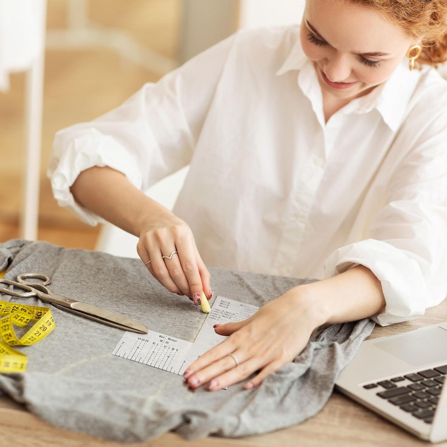 Regla de Alineación para Camisetas Copkim - 3 Pcs Acrílico 21x18.4 cm