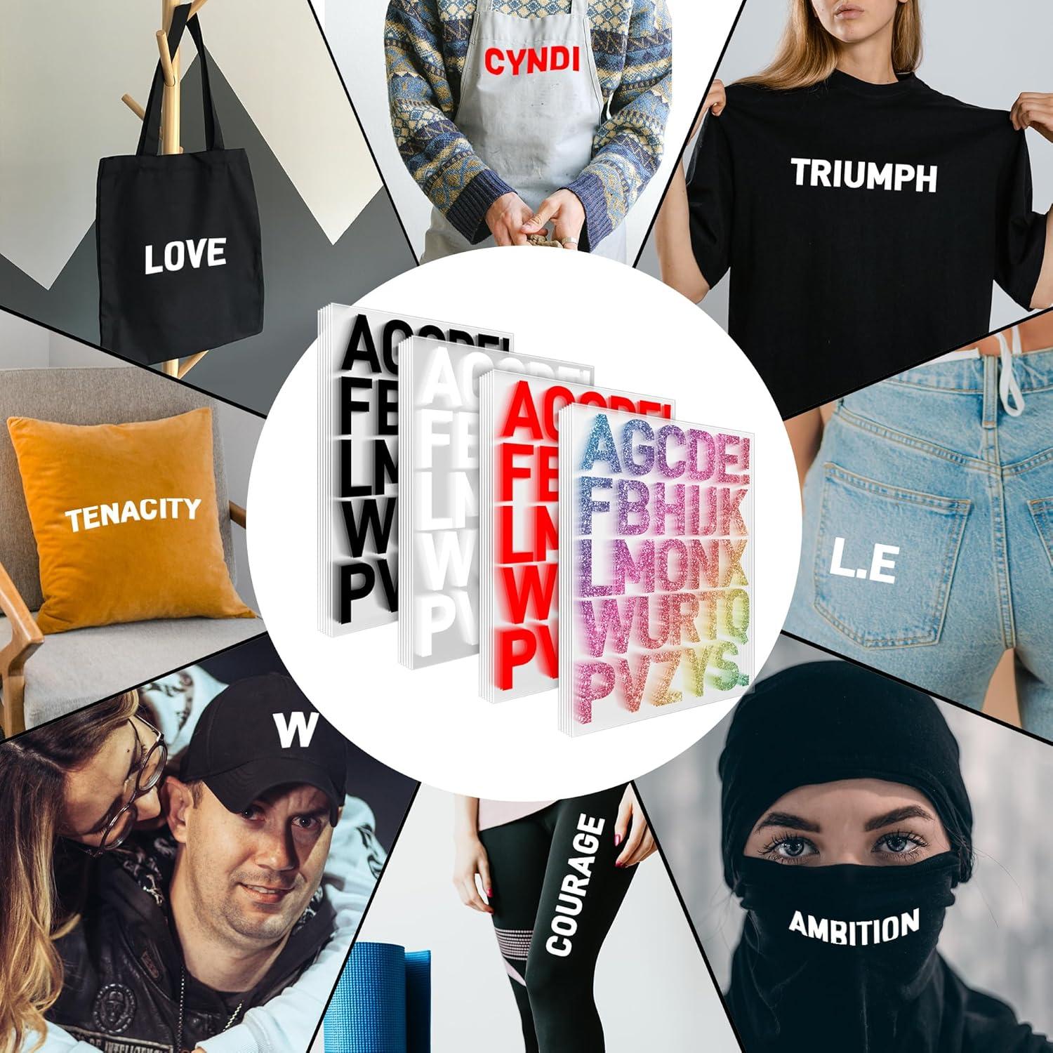 Letras Termoadhesivas para Ropa Flowing Fun - 24 Hojas Vinilo