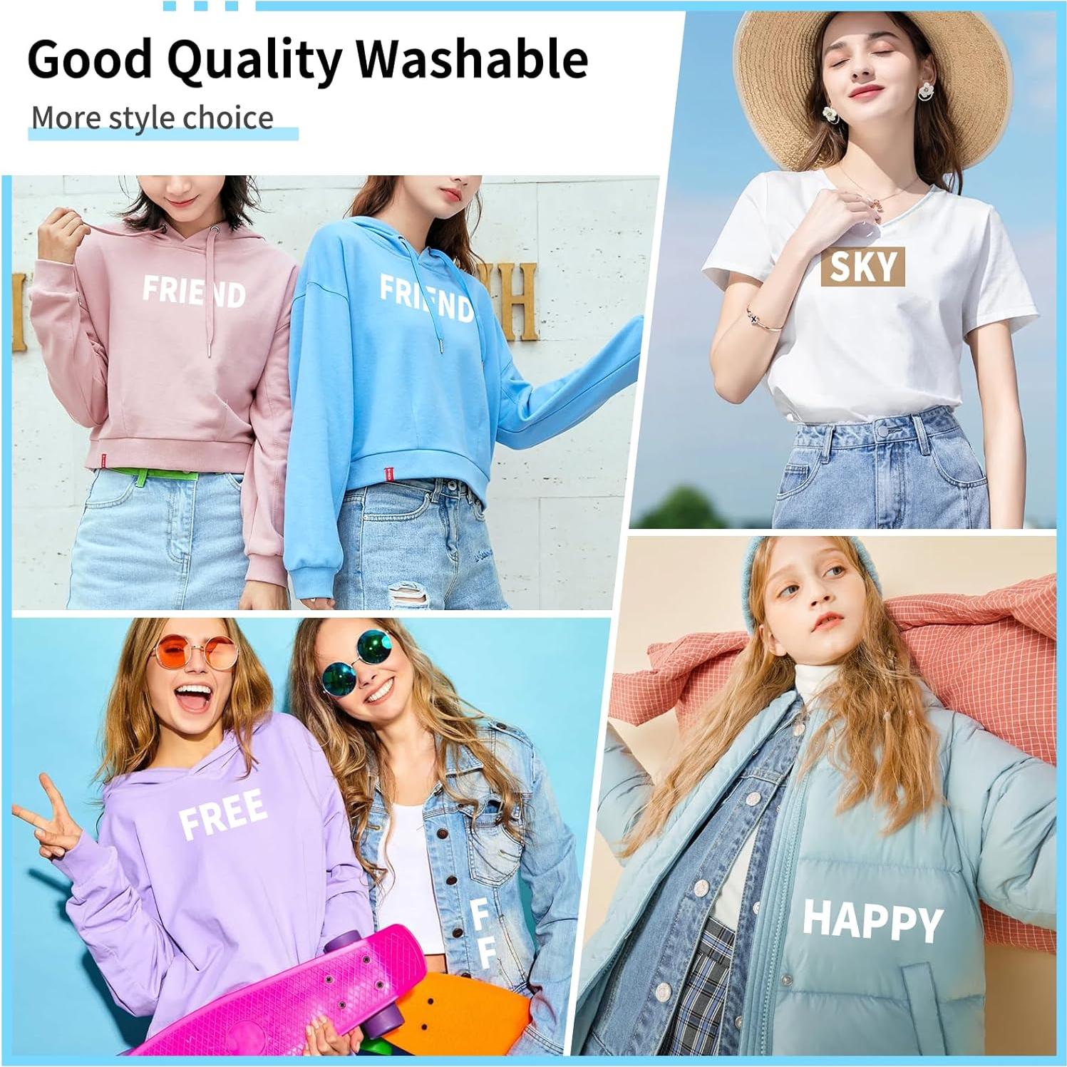 Letras de Planchar Lucomb 440 Piezas Vinilo PU 2" Blancas