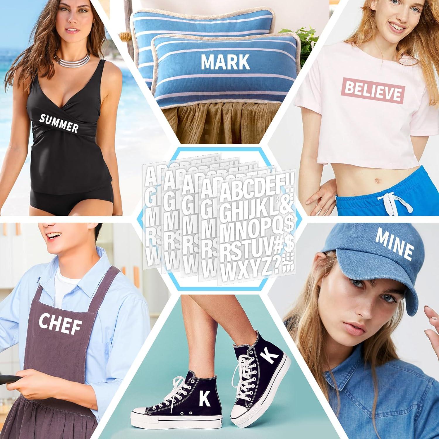 Letras de Planchar Lucomb 440 Piezas Vinilo PU 2" Blancas