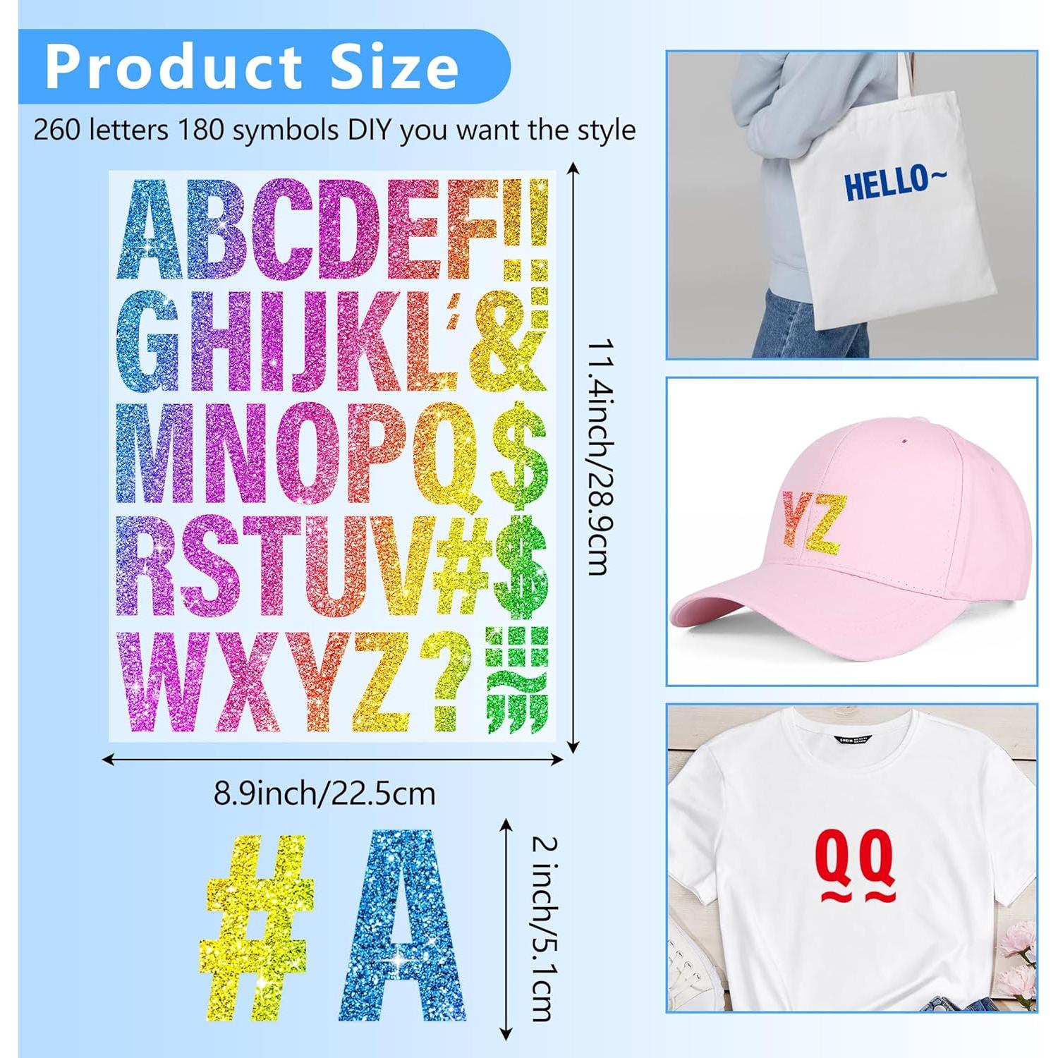 Letras Termoadhesivas LUHIMO 352 Piezas 2 Pulgadas Coloridas