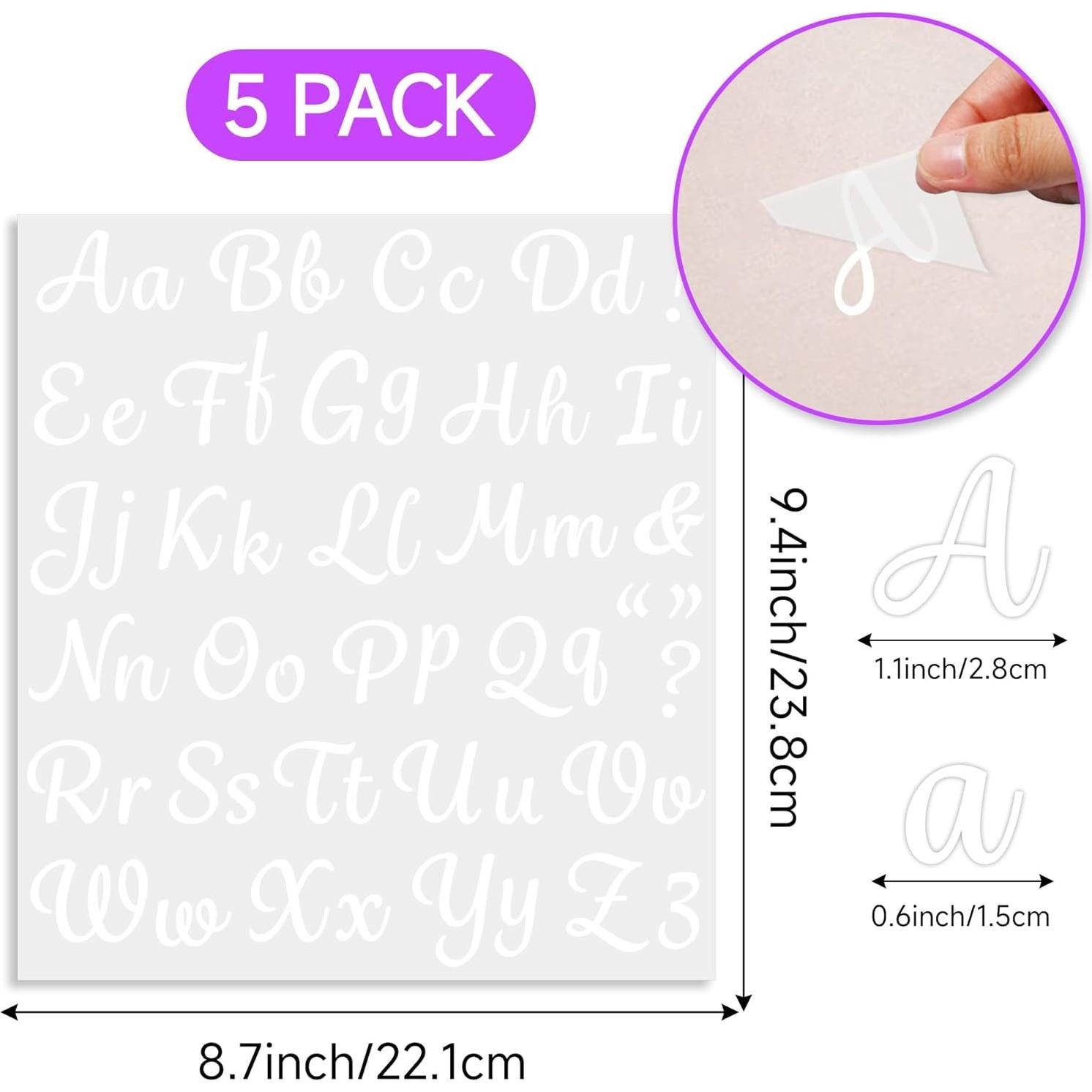 Letras de Planchar LUHIMO 285 Piezas 1 Pulgada Blancas