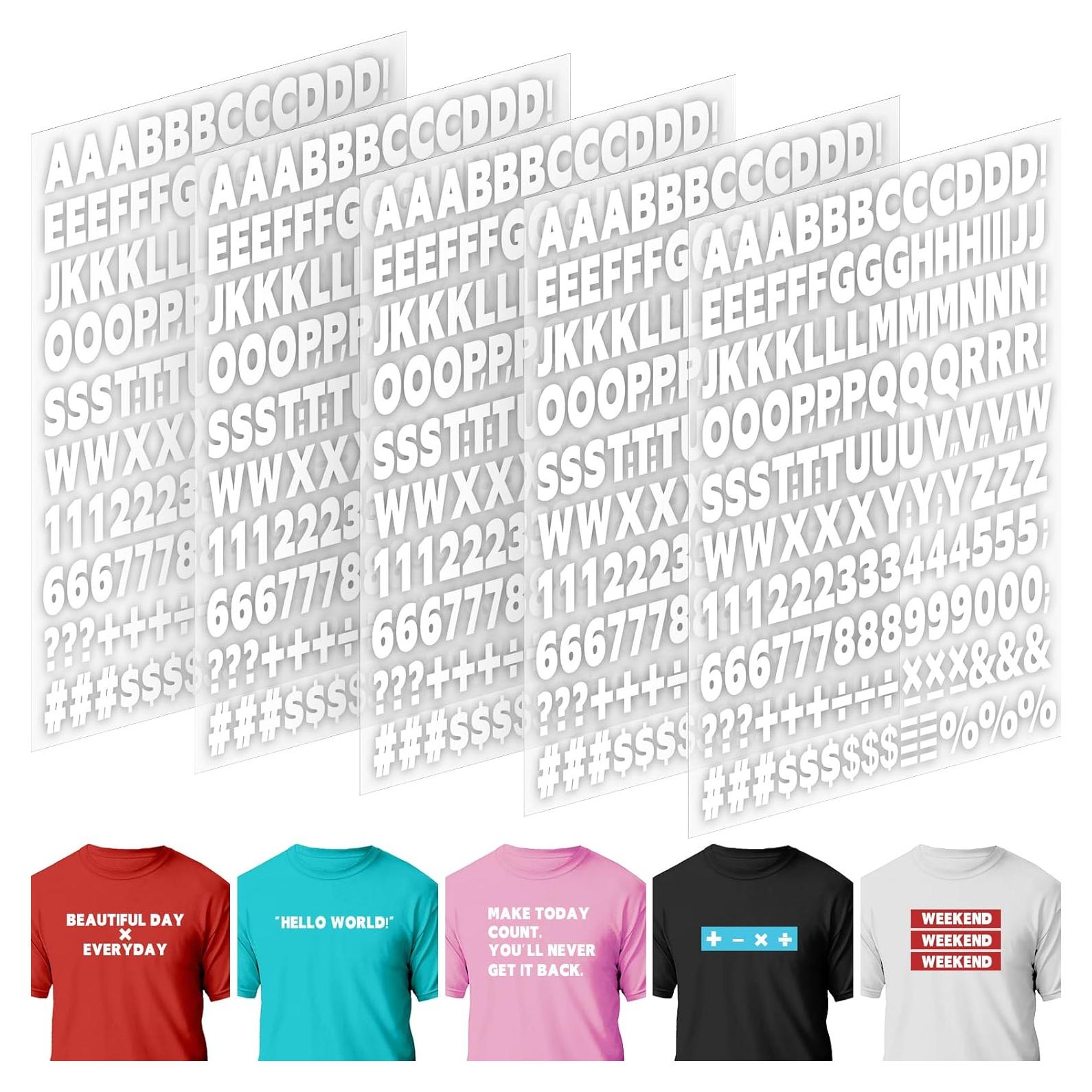 5 Hojas Letras y Números Termoadhesivos Comkrivy 830 Piezas