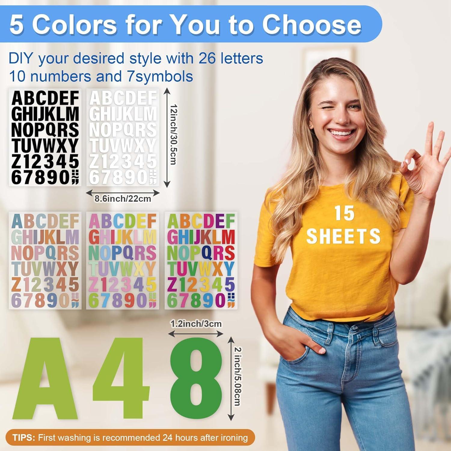 Letras y Números de Planchar Craftizon - 645 Piezas 5.08 cm