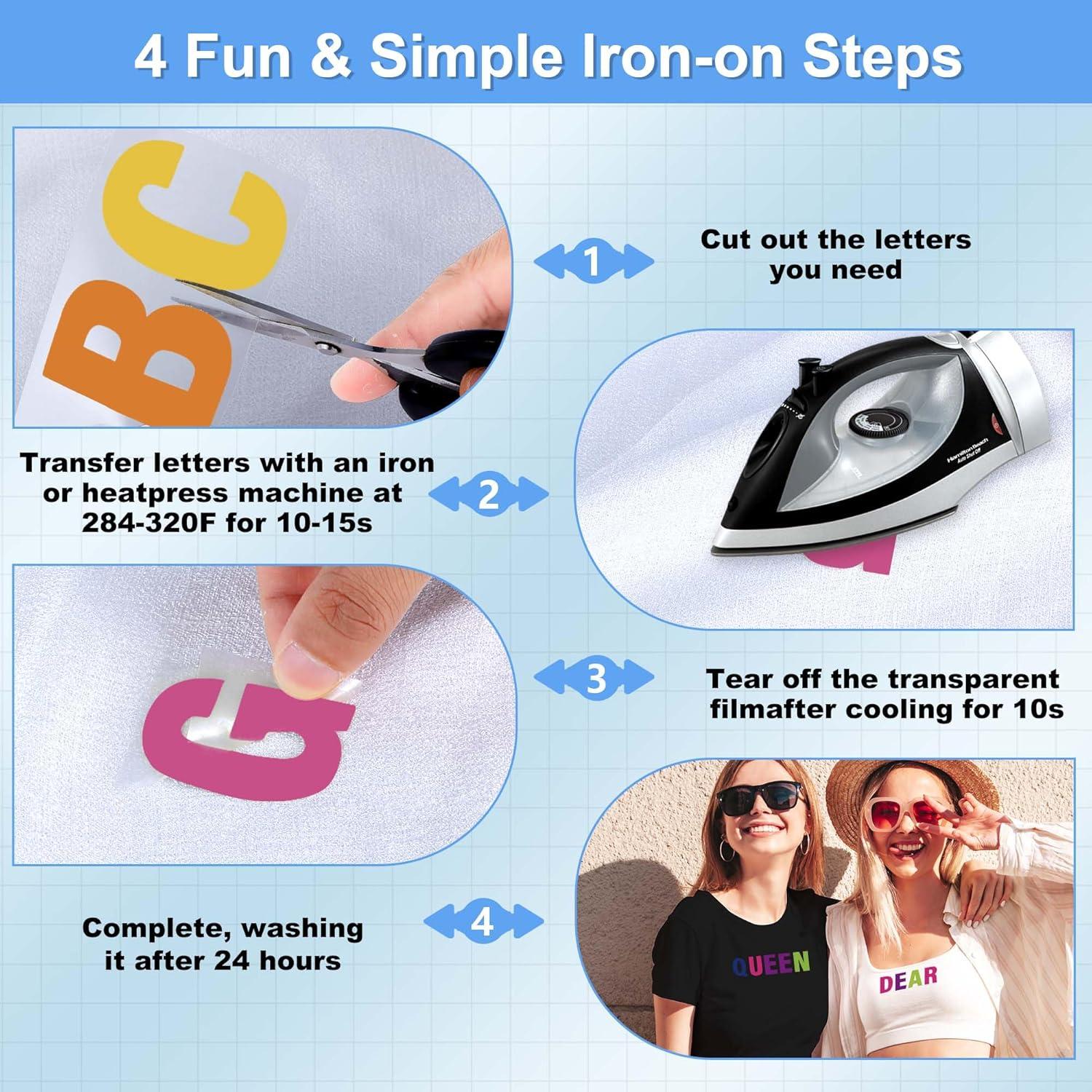 Letras y Números de Planchar Craftizon - 645 Piezas 5.08 cm