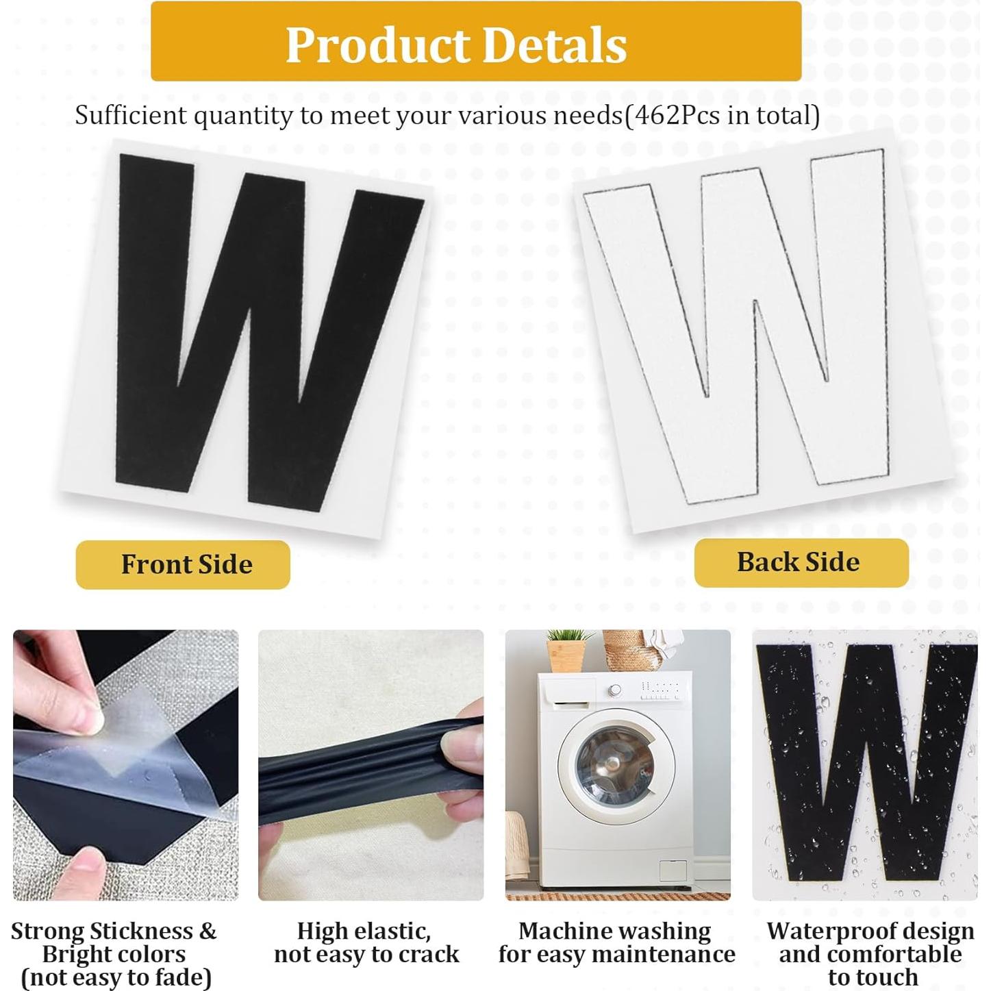 Letras y Números Termoadhesivos Belinreli 462 Piezas 8" y 2"