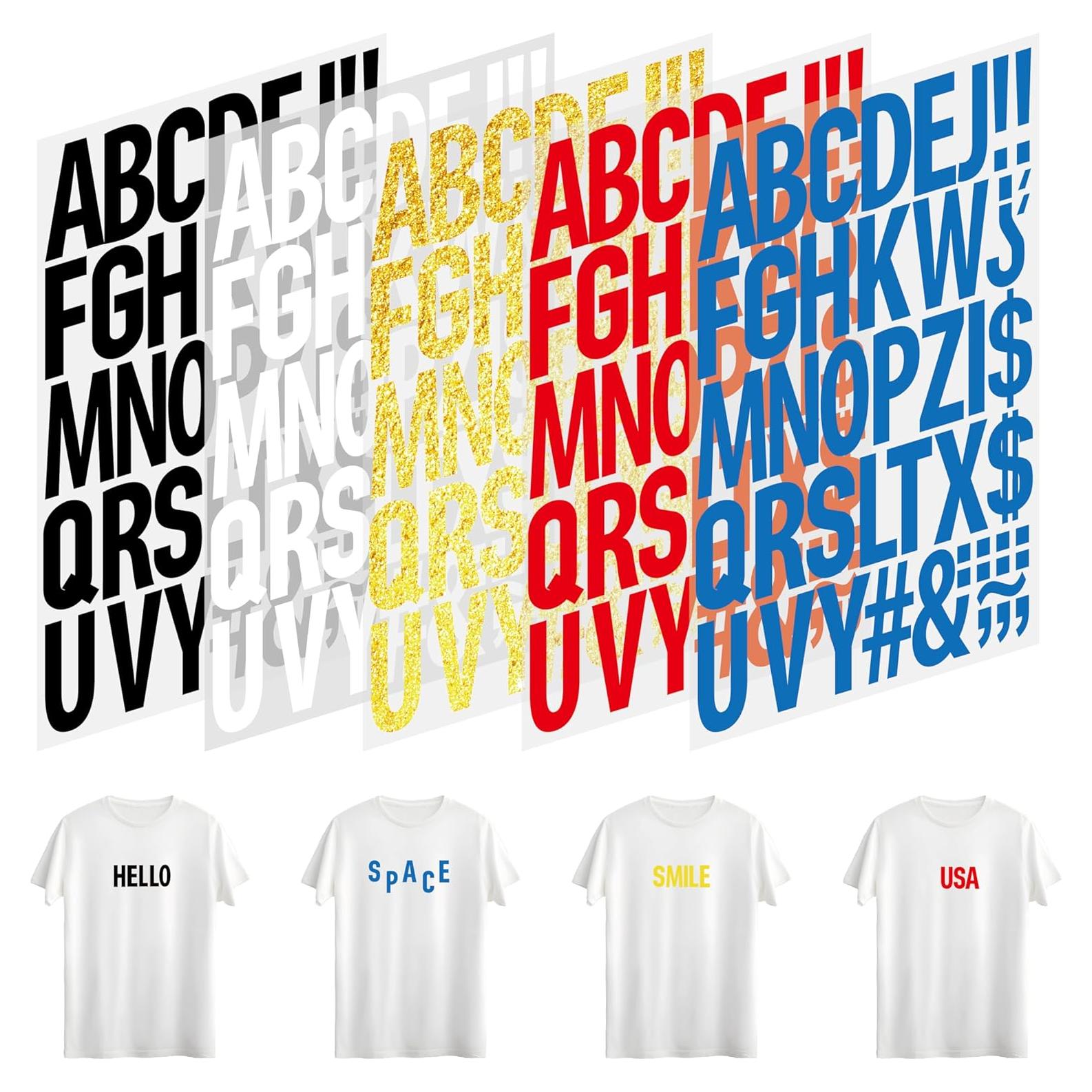 Letras termoadhesivas HiTransfer 430 piezas 5.1 cm para ropa