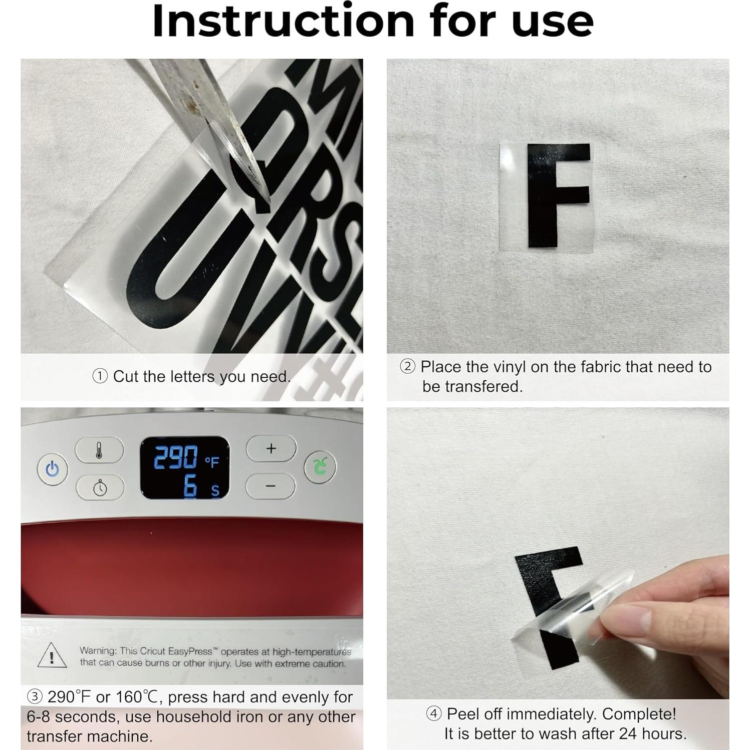 Letras termoadhesivas HiTransfer 430 piezas 5.1 cm para ropa