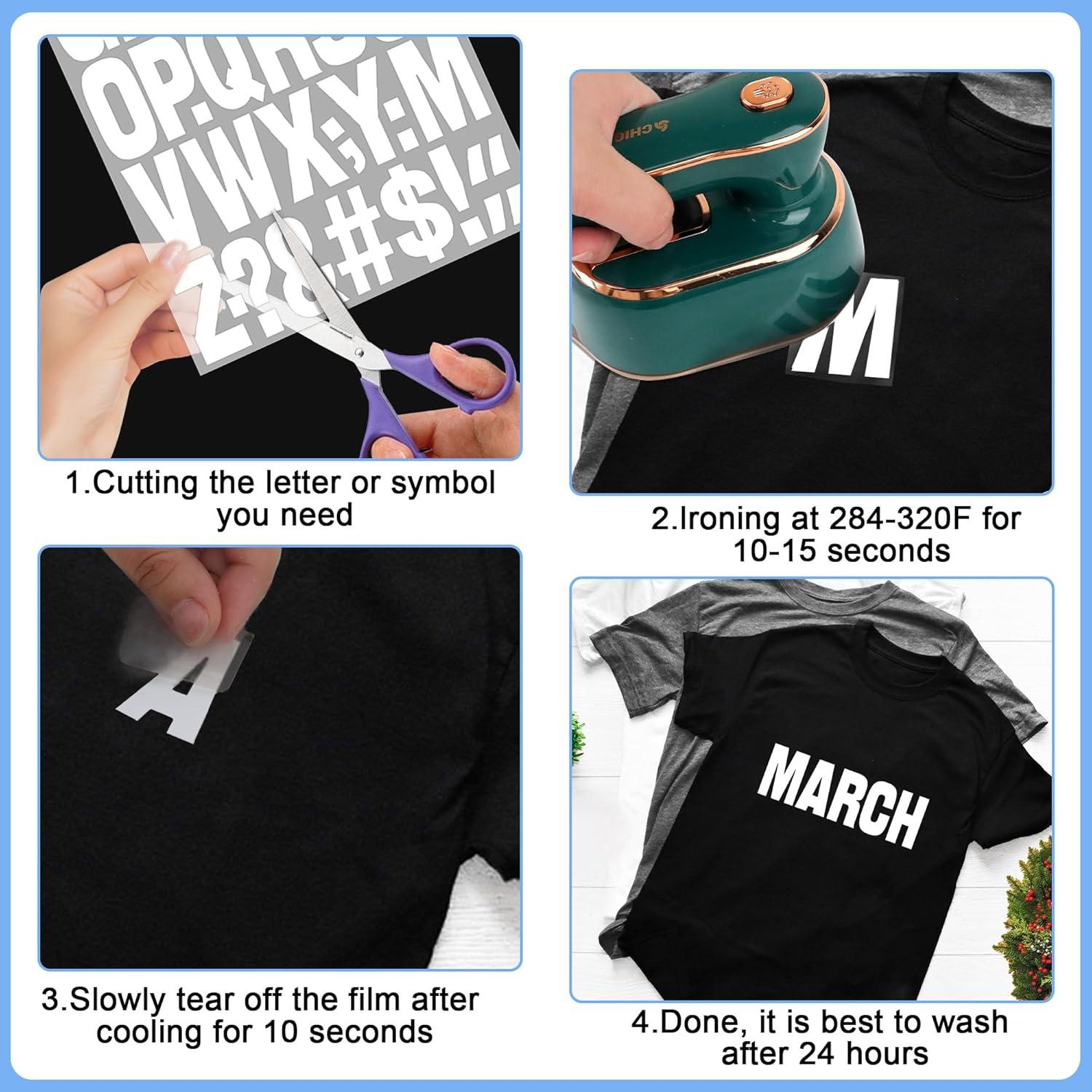 30 Hojas Letras Termoadhesivas Huimdery 1200 Pcs Vinilo 4.06 cm