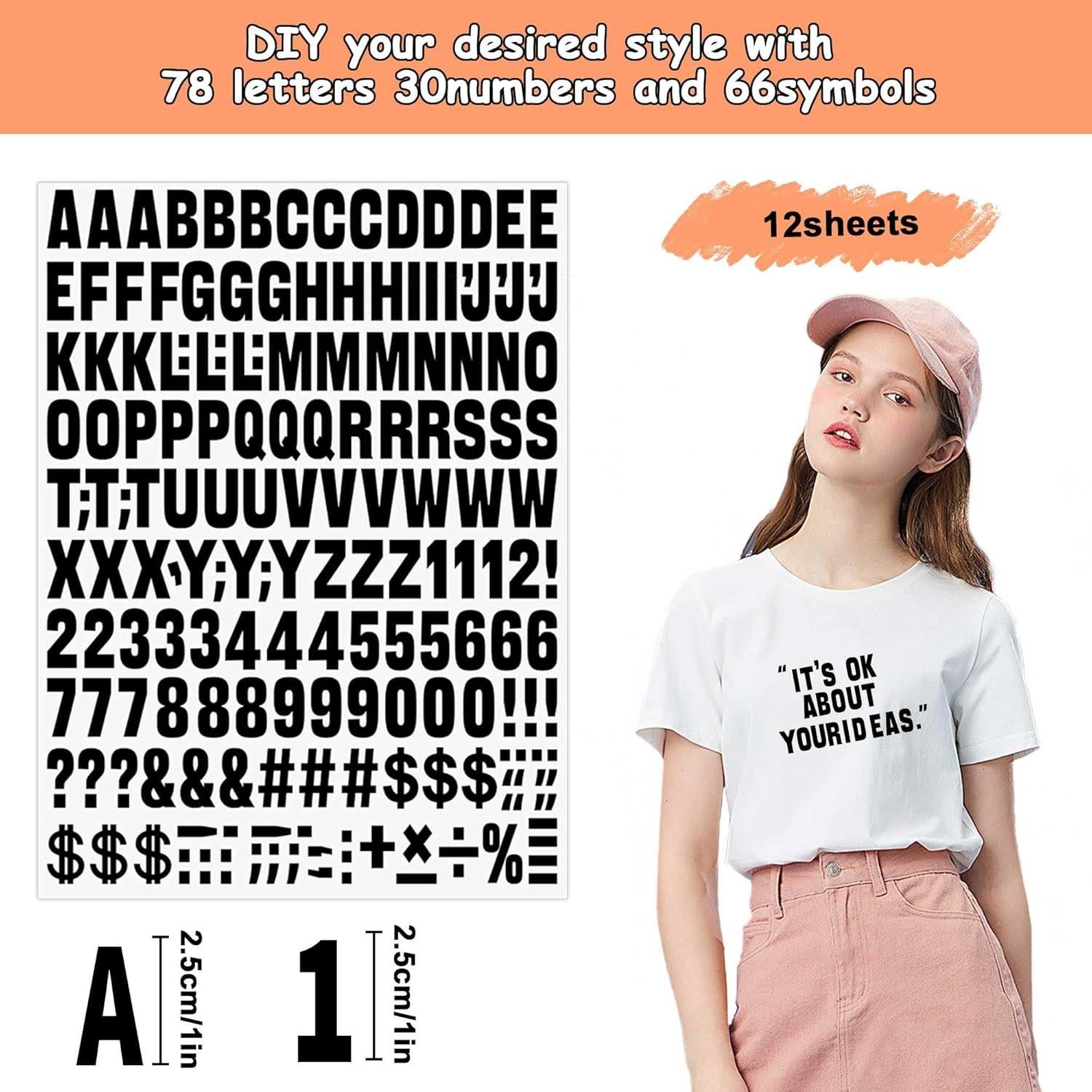 Set de Letras y Números de Planchar Metsyth 2088 Piezas Negro