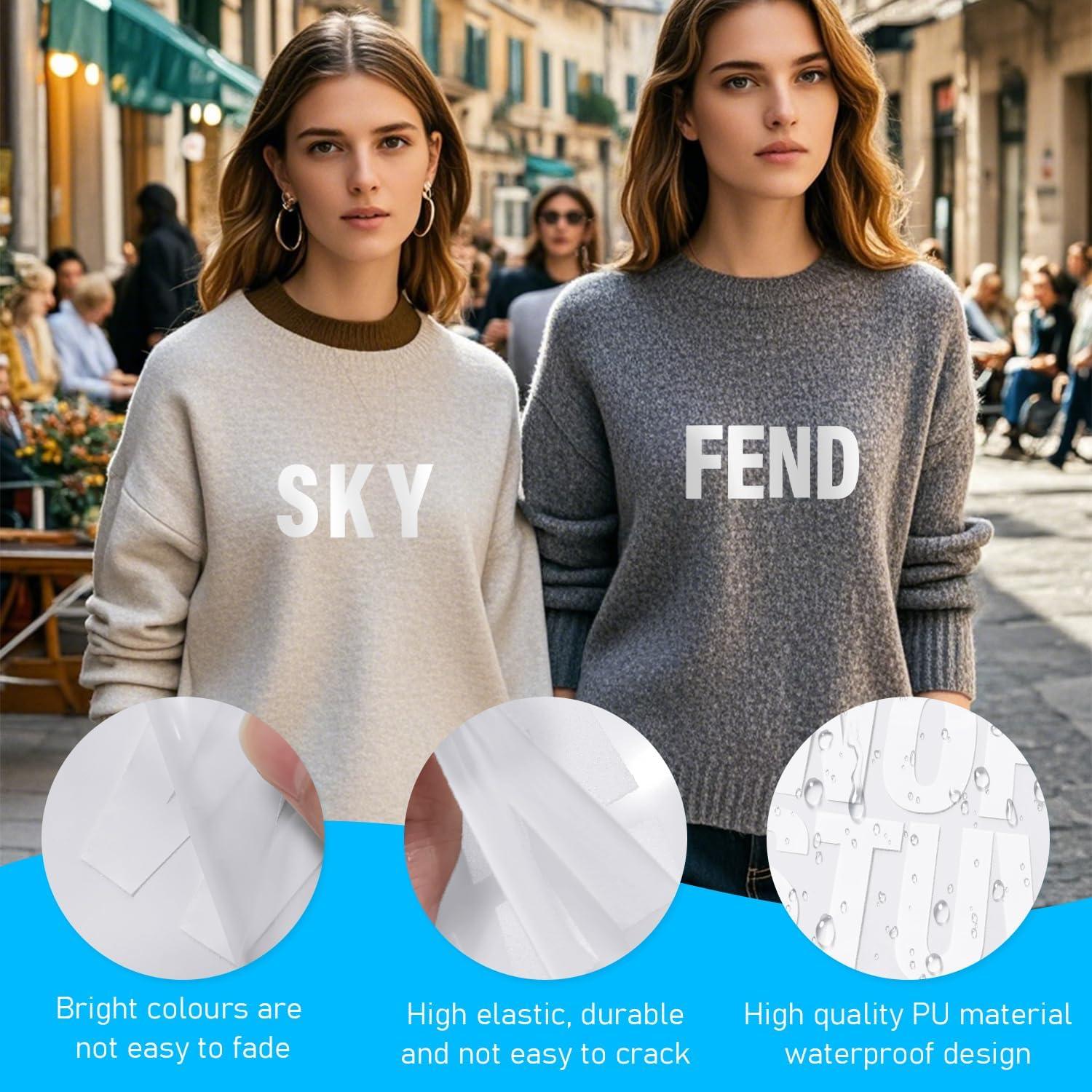 Letras Termoadhesivas AXEN 10 Hojas 5.08 cm Vinilo Blanco