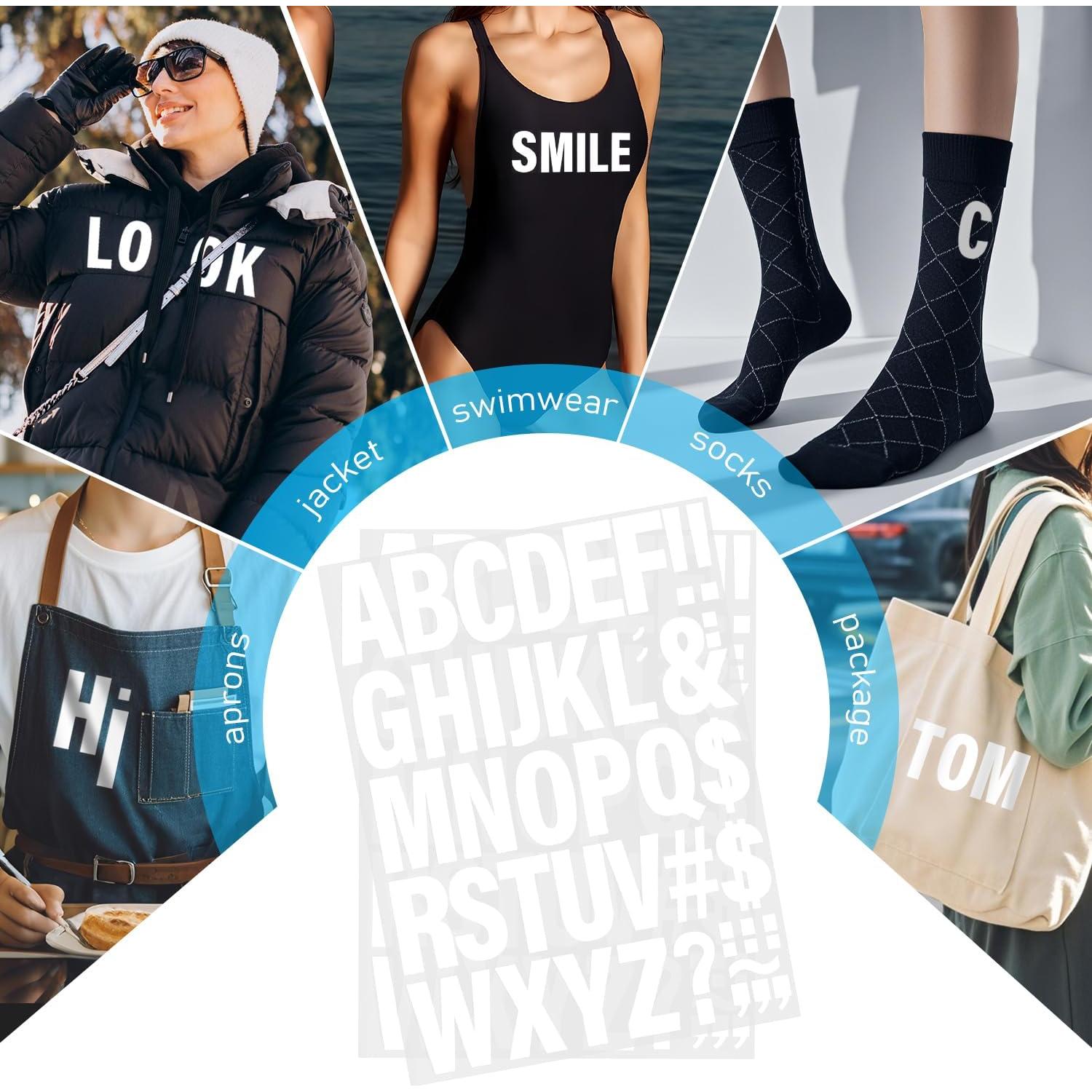 Letras Termoadhesivas AXEN 10 Hojas 5.08 cm Vinilo Blanco